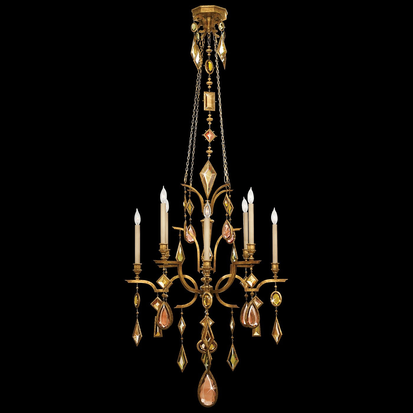 Fine Art Handcrafted Lighting - 725640-1ST - Eight Light Chandelier - Encased Gems - Gold