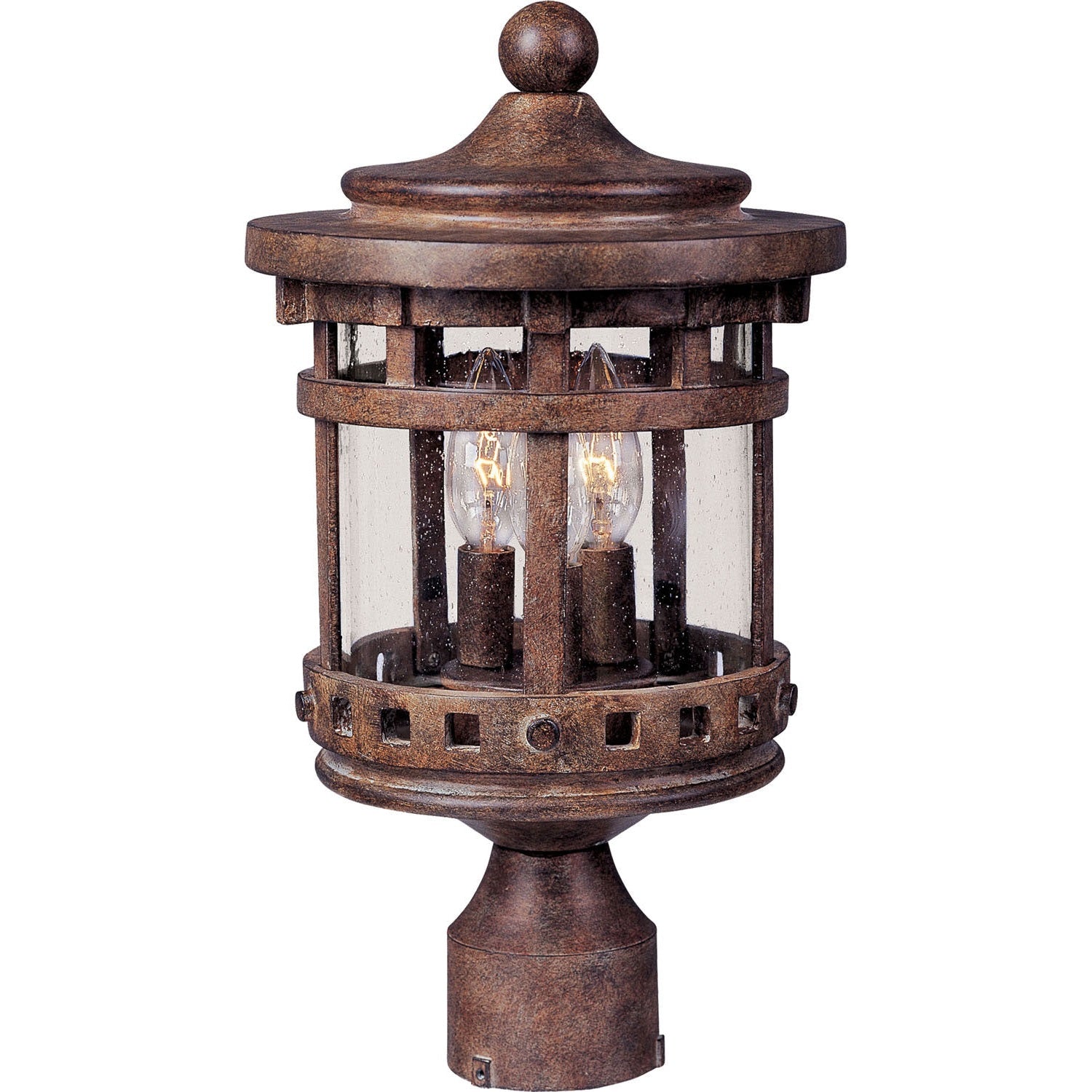 Maxim - 3137CDSE - Three Light Outdoor Pole/Post Lantern - Santa Barbara DC - Sienna