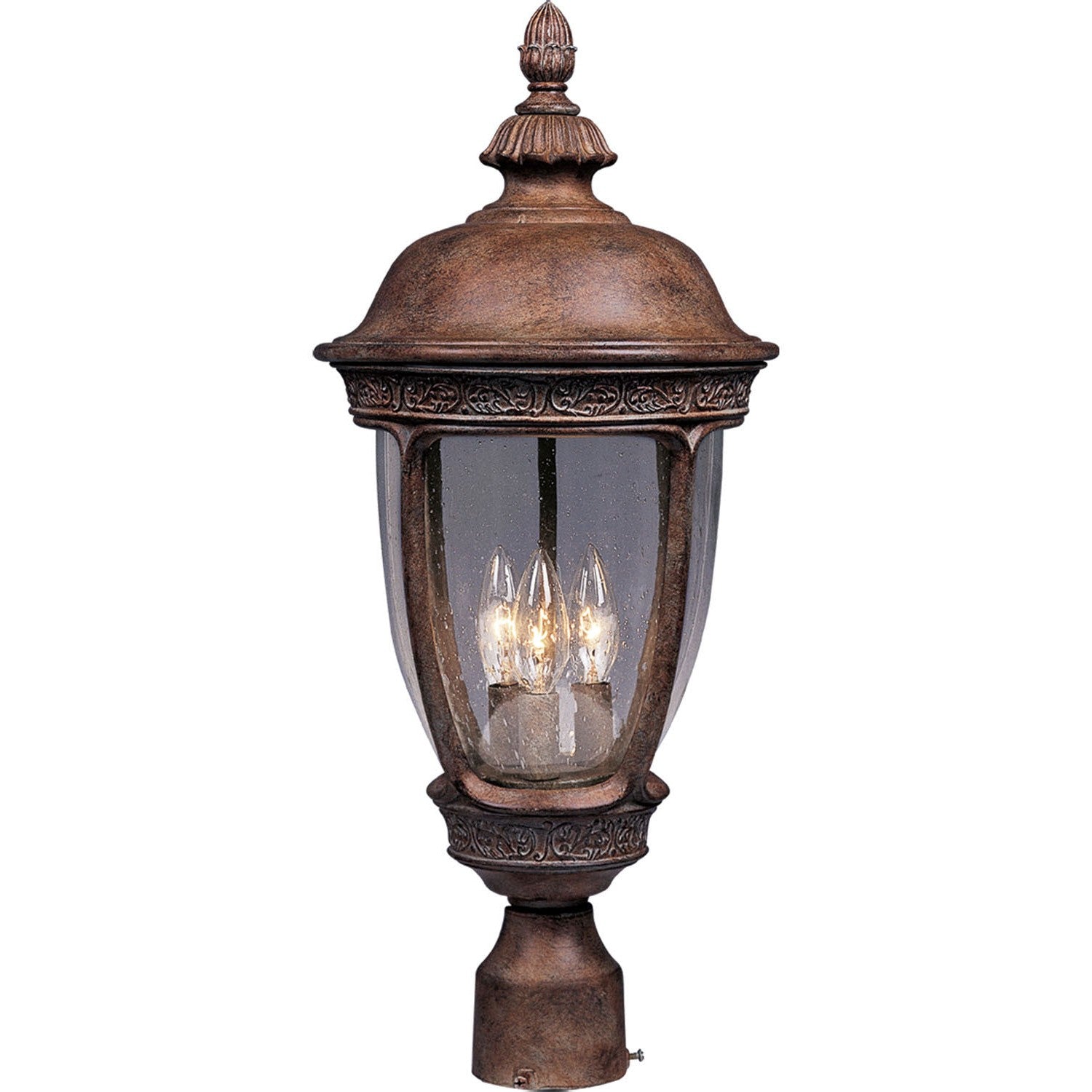 Maxim - 3460CDSE - Three Light Outdoor Pole/Post Lantern - Knob Hill DC - Sienna
