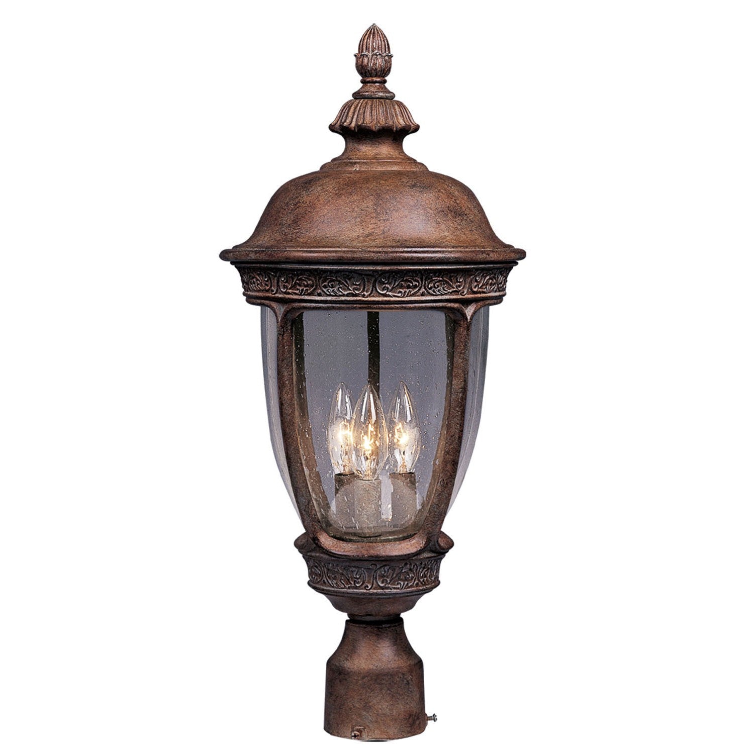 Maxim - 3461CDSE - Three Light Outdoor Pole/Post Lantern - Knob Hill DC - Sienna