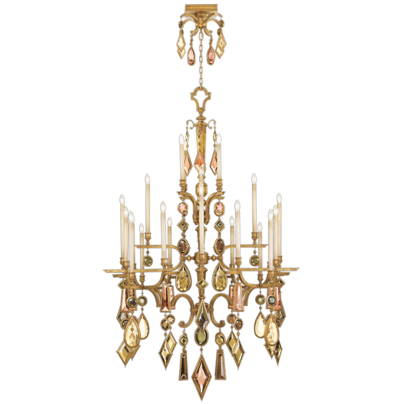 Fine Art Handcrafted Lighting - 714640-1ST - 24 Light Chandelier - Encased Gems - Gold
