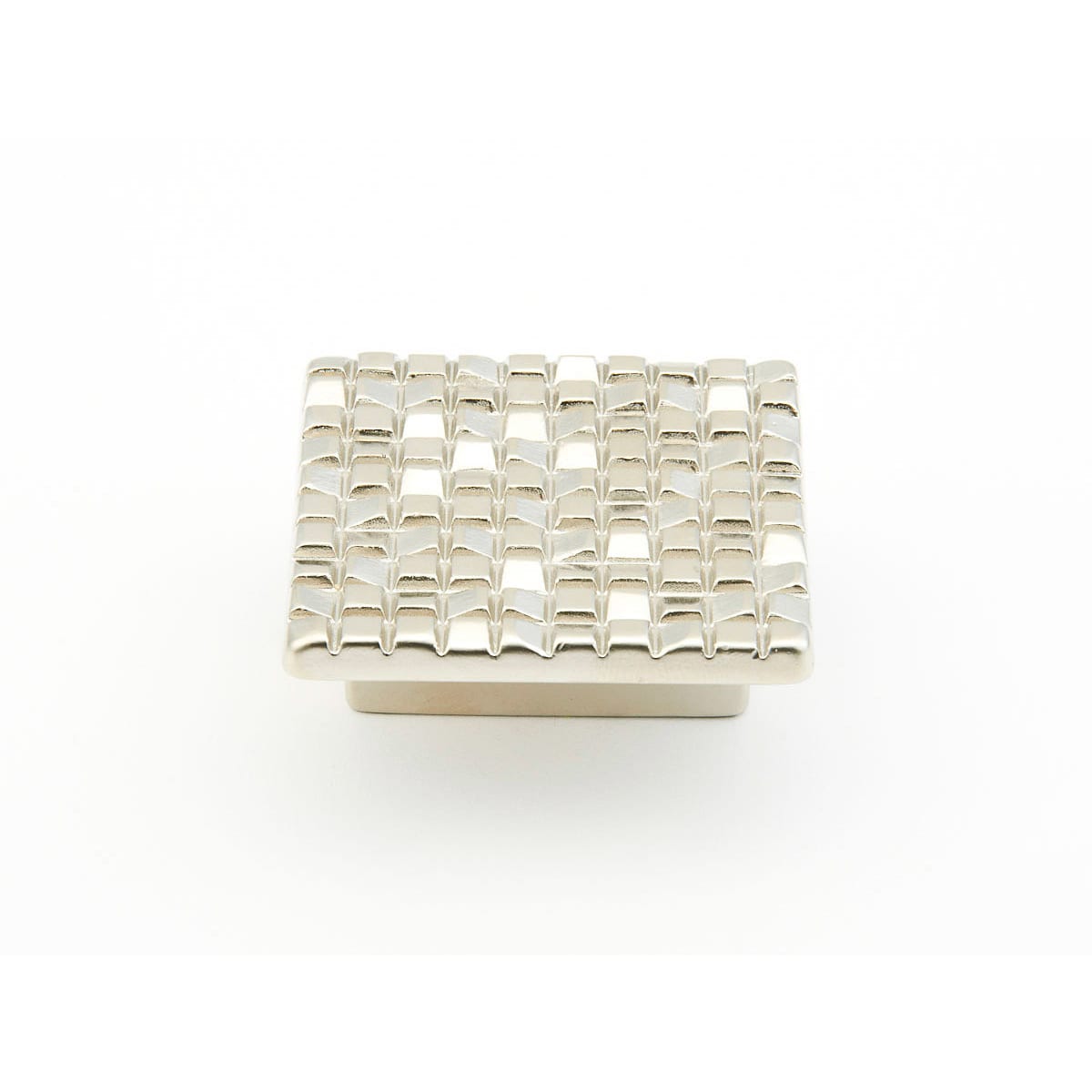 Schaub and Company - 234-15-25PACK - Mosaic 1-7/8" Luxury Designer Square Cabinet Knobs - 2 Pack5 - Made in Italy in Satin Nickel