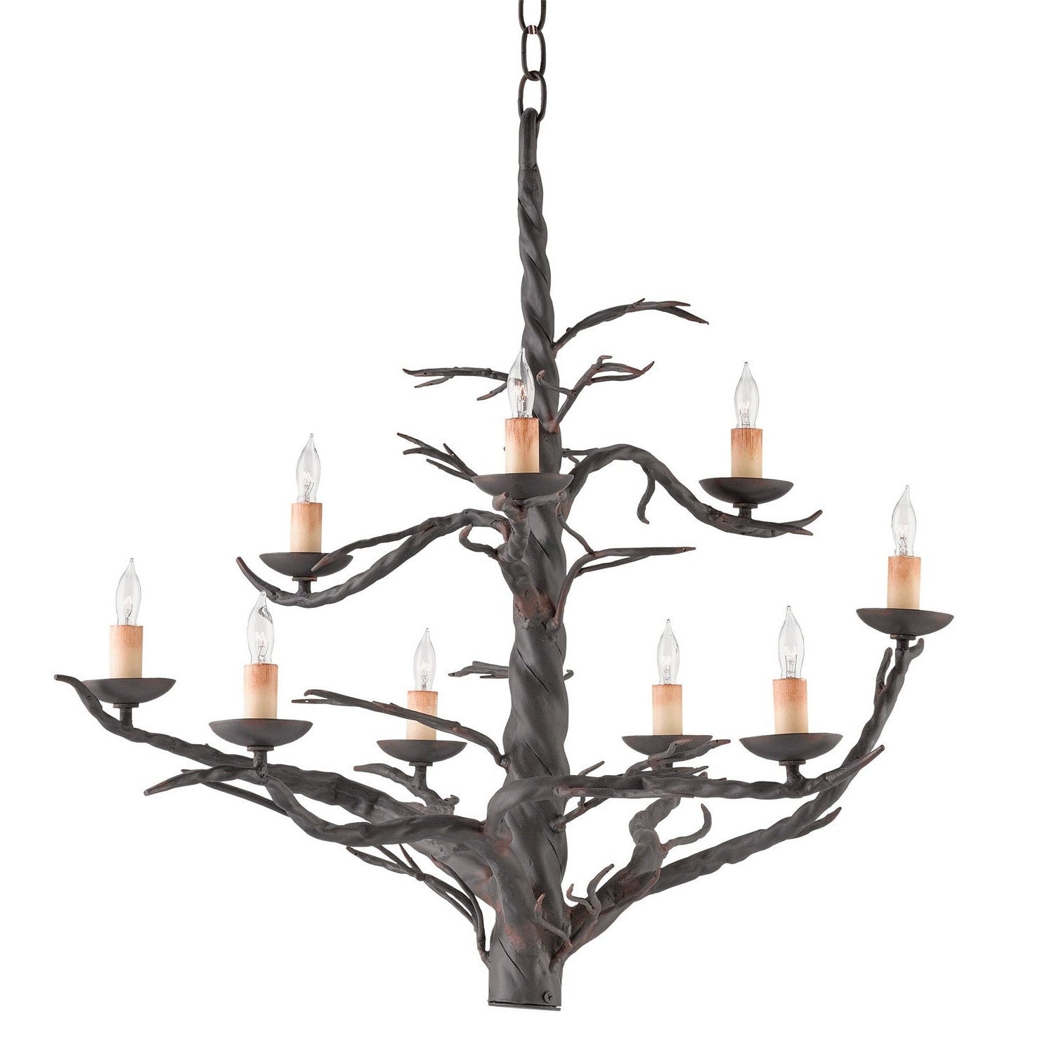Currey and Company - 9327 - Nine Light Chandelier - Old Iron
