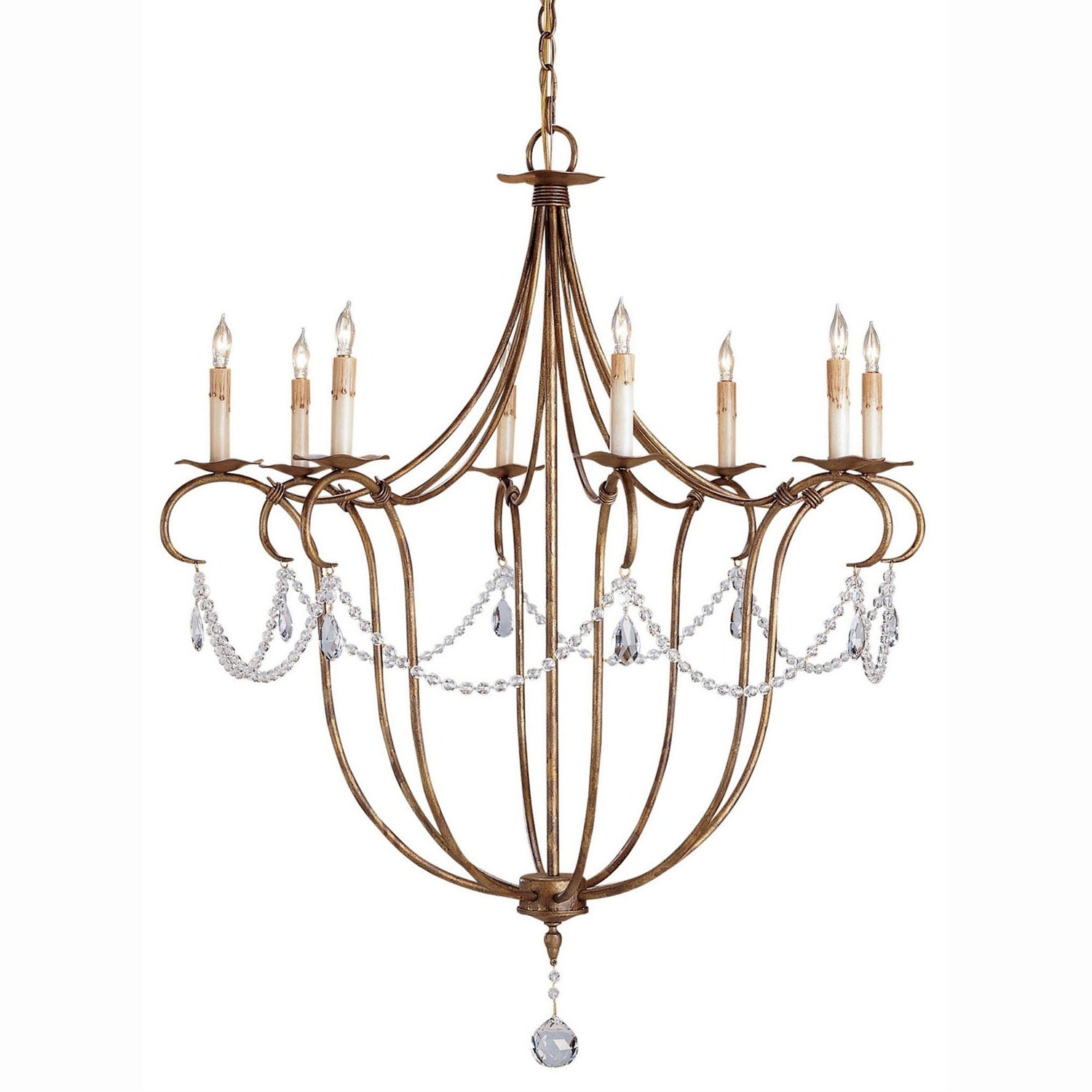 Currey and Company - 9881 - Eight Light Chandelier - Crystal Lights Collection - Rhine Gold