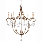 Currey and Company - 9881 - Eight Light Chandelier - Crystal Lights Collection - Rhine Gold