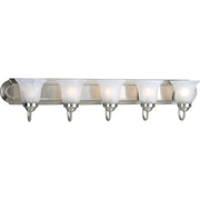 Progress Lighting - P3055-09 - Five Light Bath Bracket - Alabaster Glass - Brushed Nickel