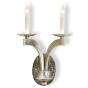 Currey and Company - 5022 - Two Light Wall Sconce - Venus Collection - Contemporary Silver Leaf