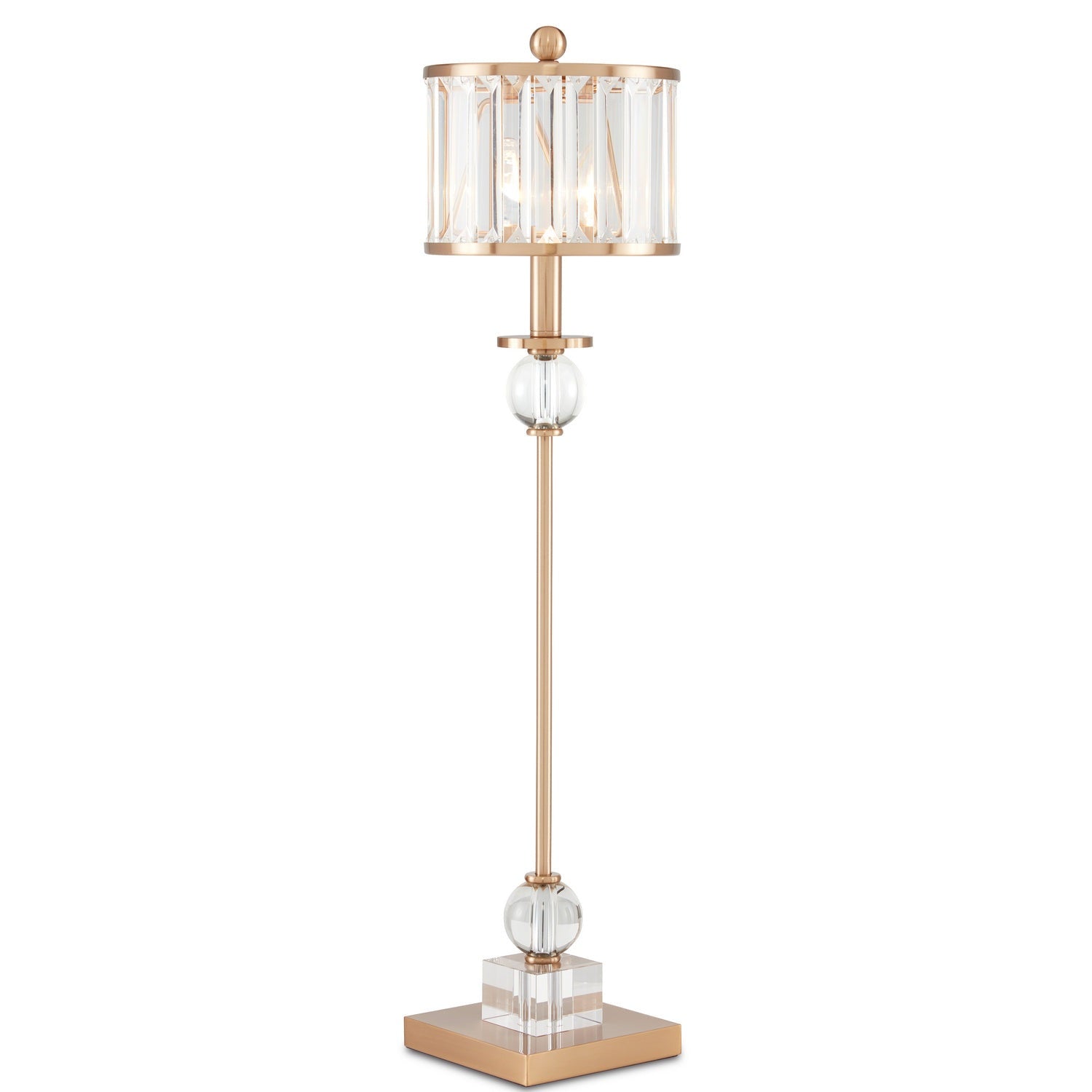 Currey and Company - 6986 - One Light Table Lamp - Parfait Table Lamp - Clear/Antique Brass