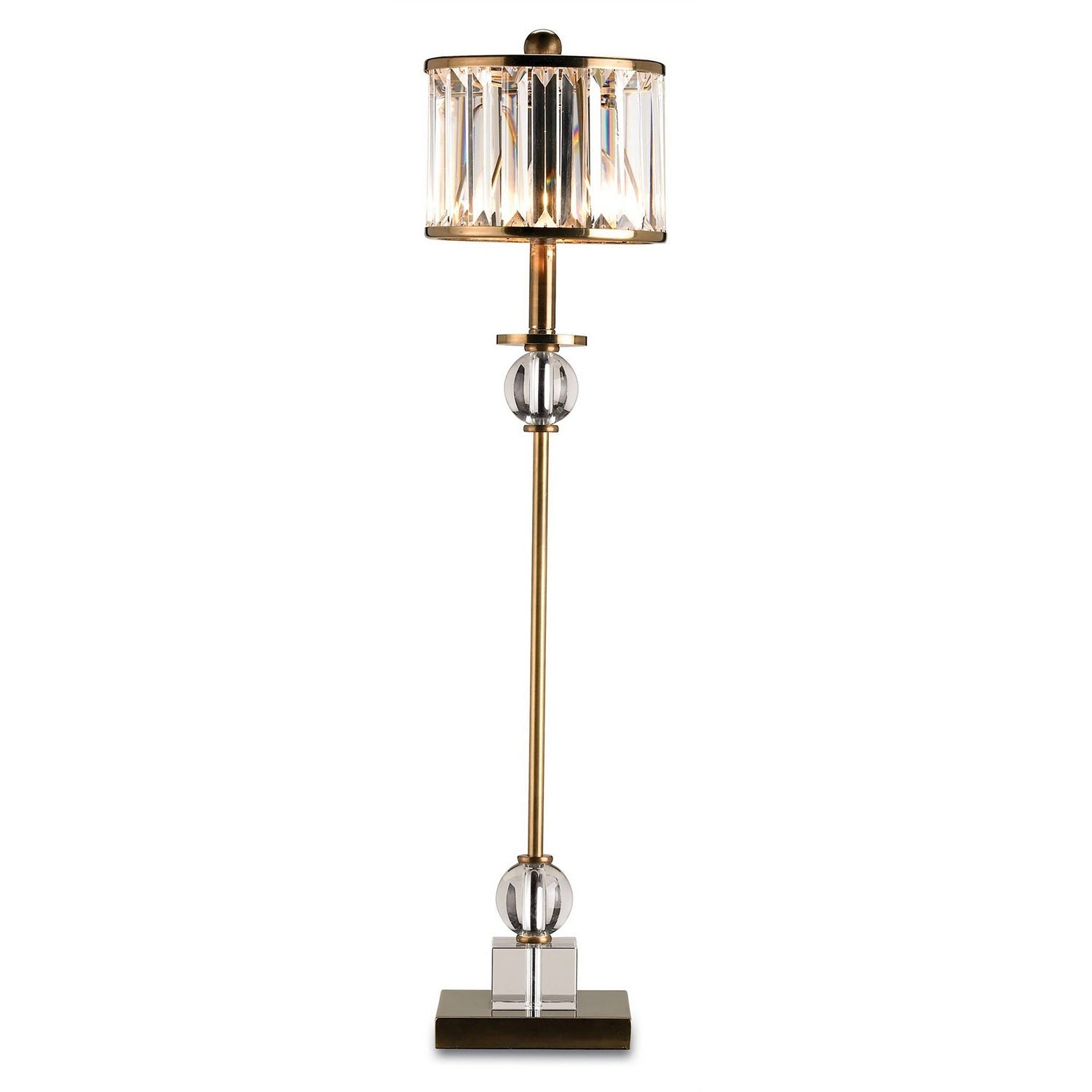 Currey and Company - 6986 - One Light Table Lamp - Parfait Table Lamp - Clear/Antique Brass