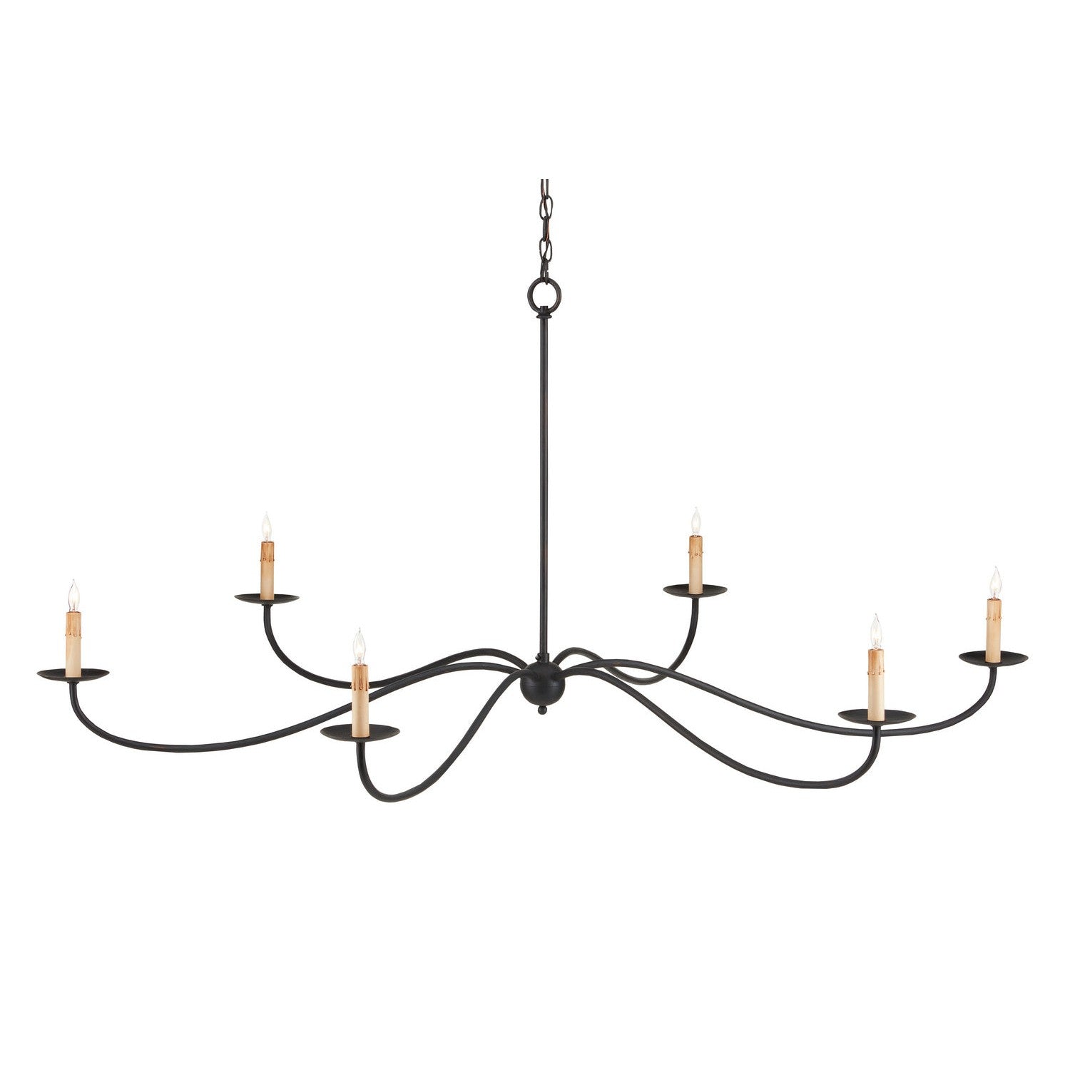 Currey and Company - 9267 - Six Light Chandelier - Saxon Collection - Zanzibar Black