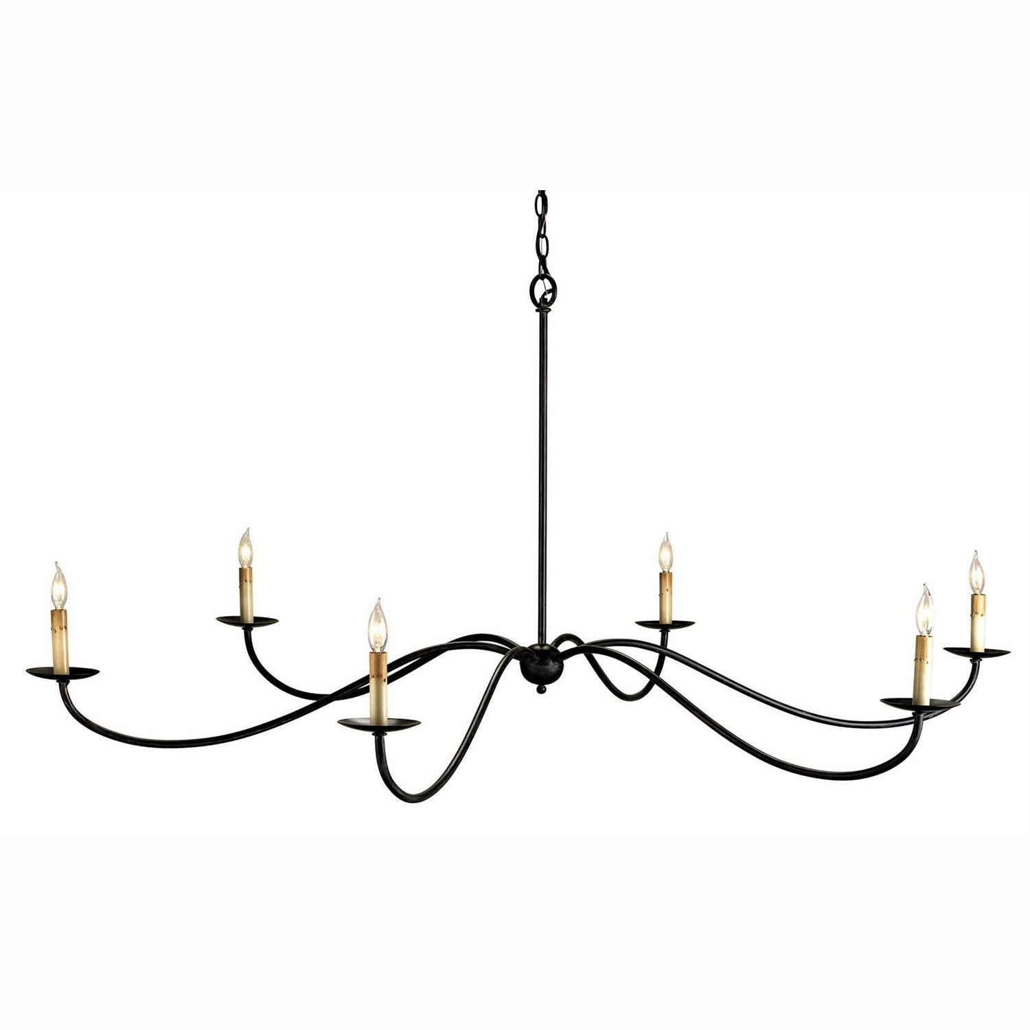 Currey and Company - 9267 - Six Light Chandelier - Saxon Collection - Zanzibar Black