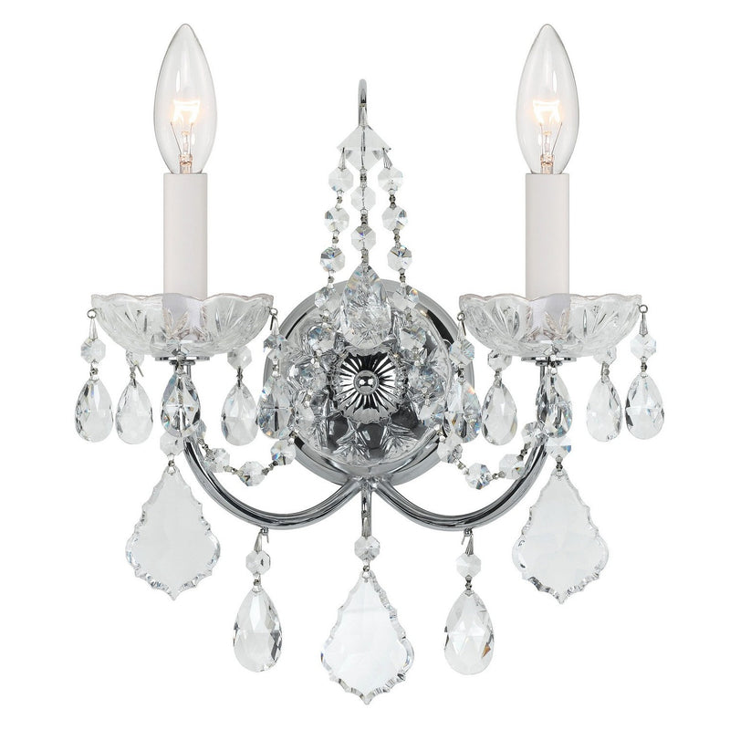Crystorama - 3222-CH-CL-S - Two Light Wall Sconce - Imperial - Polished Chrome
