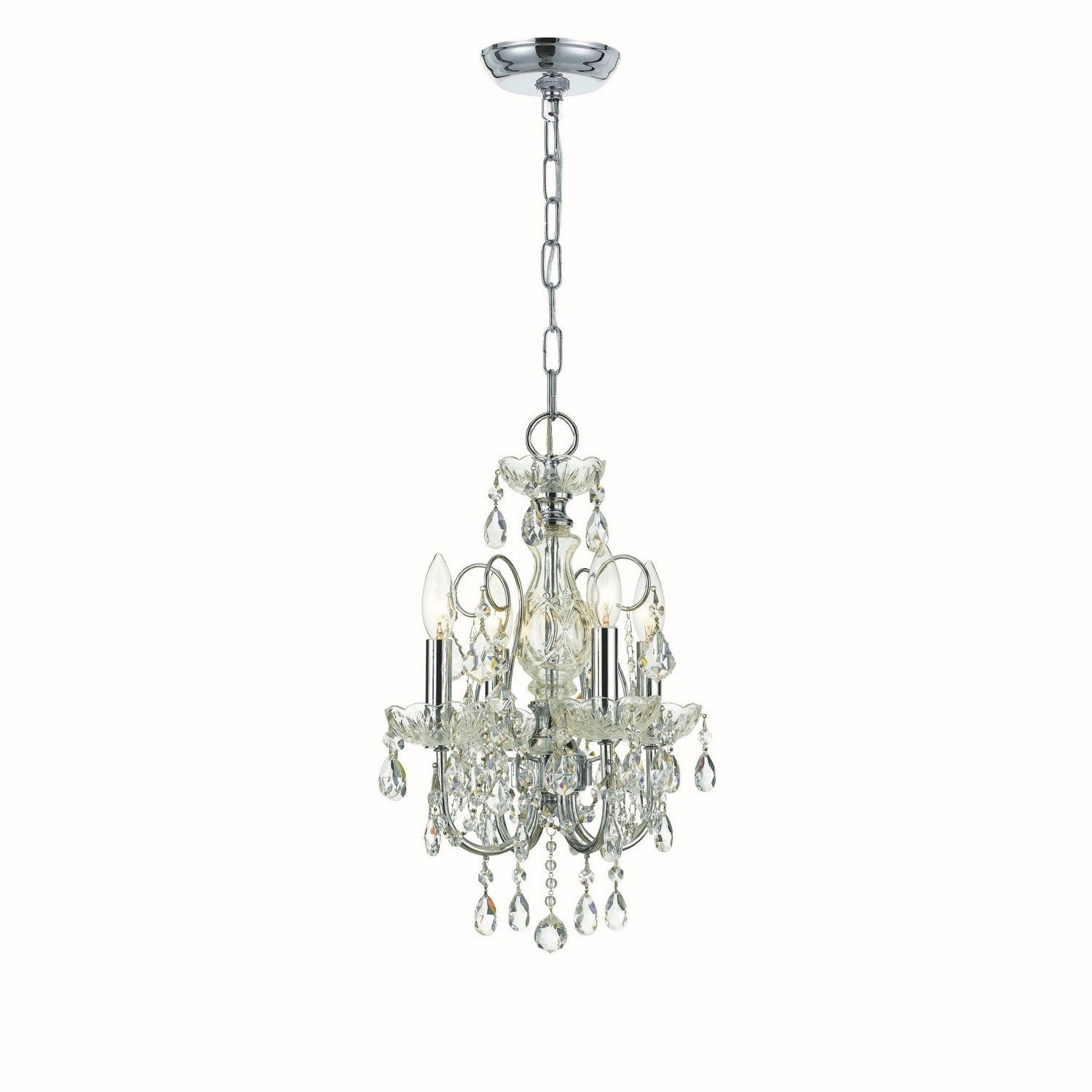 Crystorama - 3224-CH-CL-MWP - Four Light Mini Chandelier - Imperial - Polished Chrome