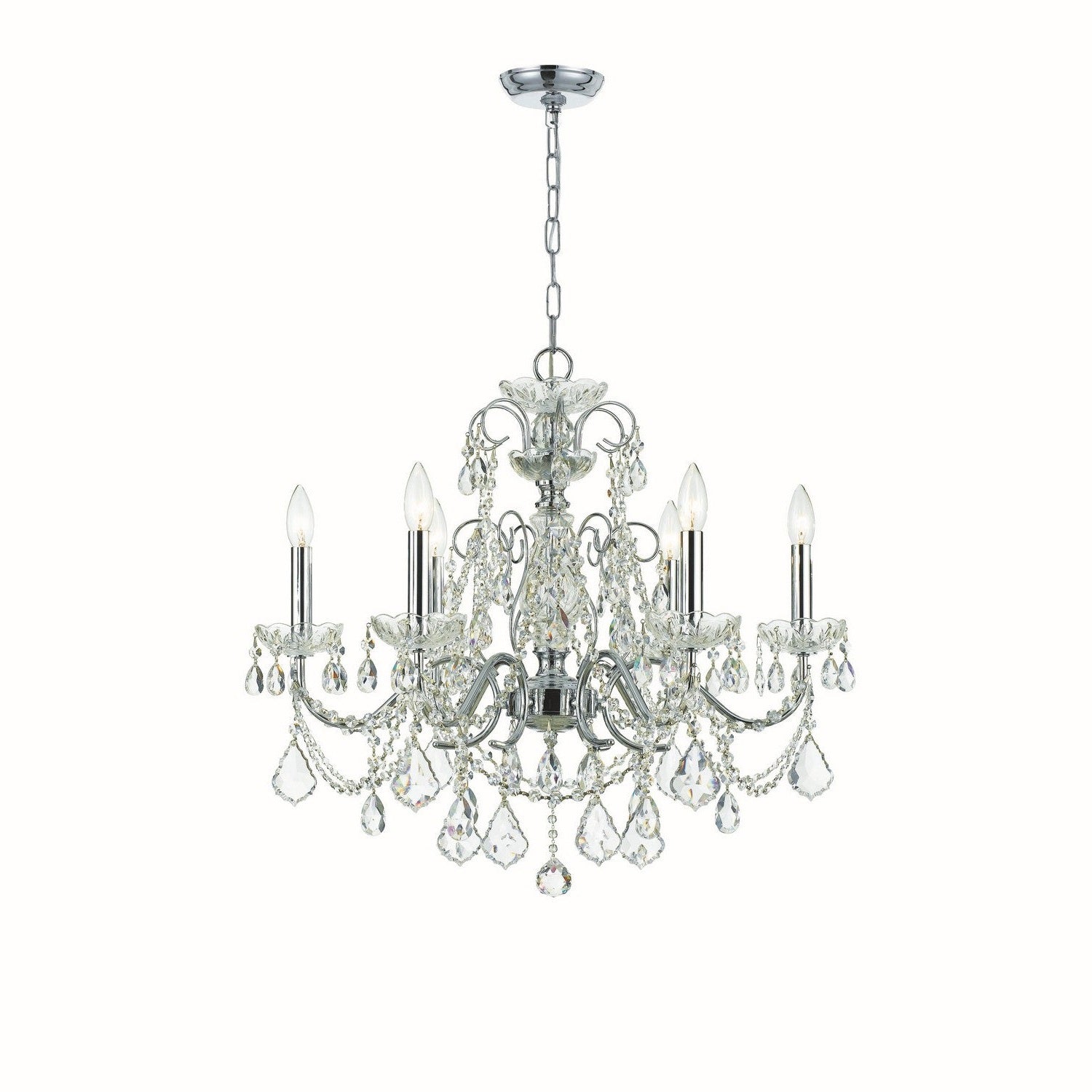 Crystorama - 3226-CH-CL-MWP - Six Light Chandelier - Imperial - Polished Chrome