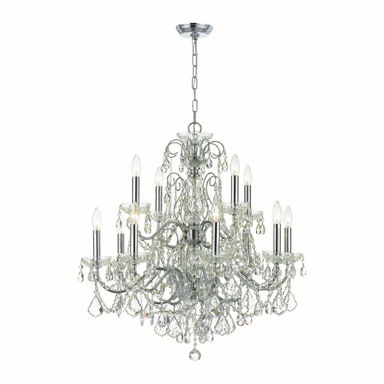 Crystorama - 3228-CH-CL-MWP - 12 Light Chandelier - Imperial - Polished Chrome