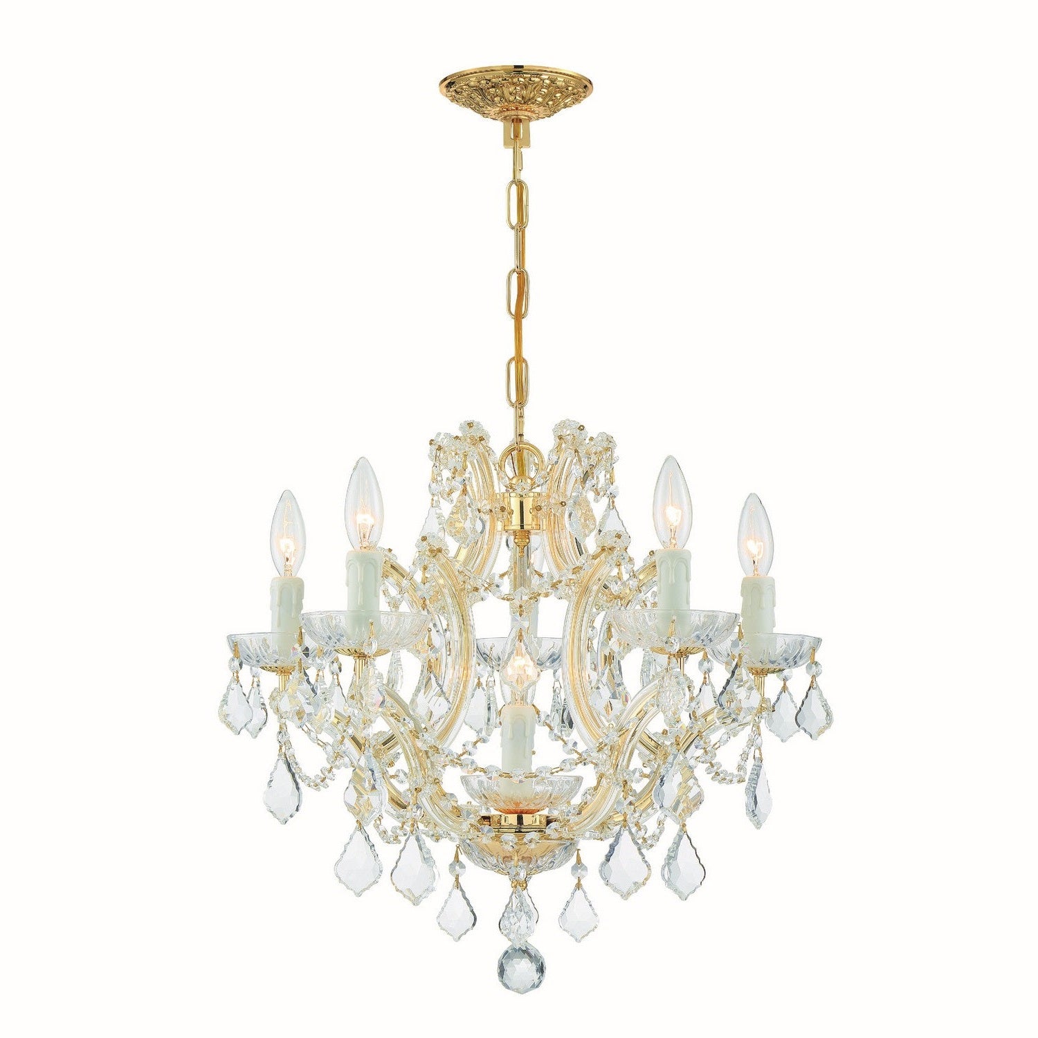 Crystorama - 4405-GD-CL-MWP - Six Light Mini Chandelier - Maria Theresa - Gold