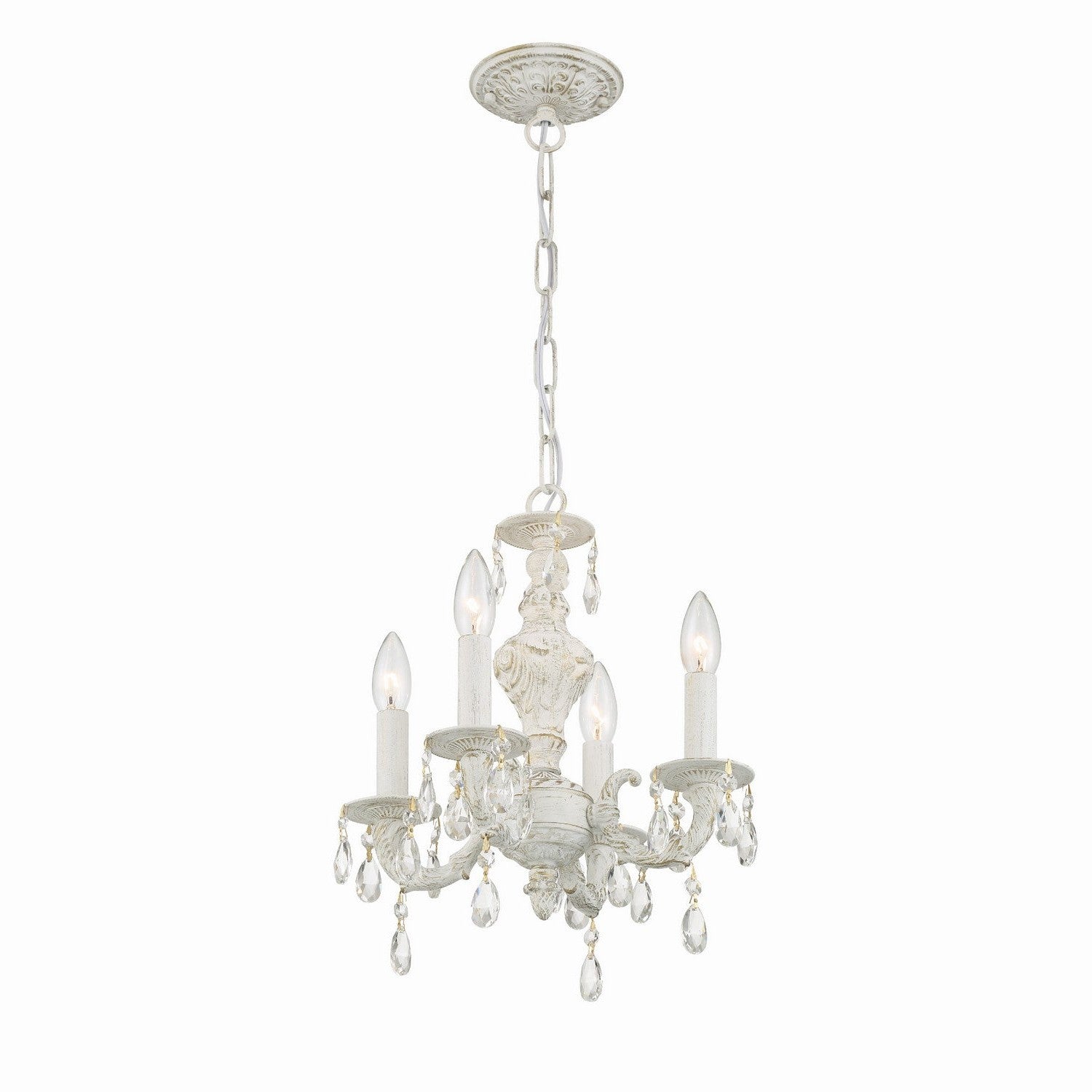 Crystorama - 5024-AW-CL-MWP - Four Light Mini Chandelier - Paris Market - Antique White