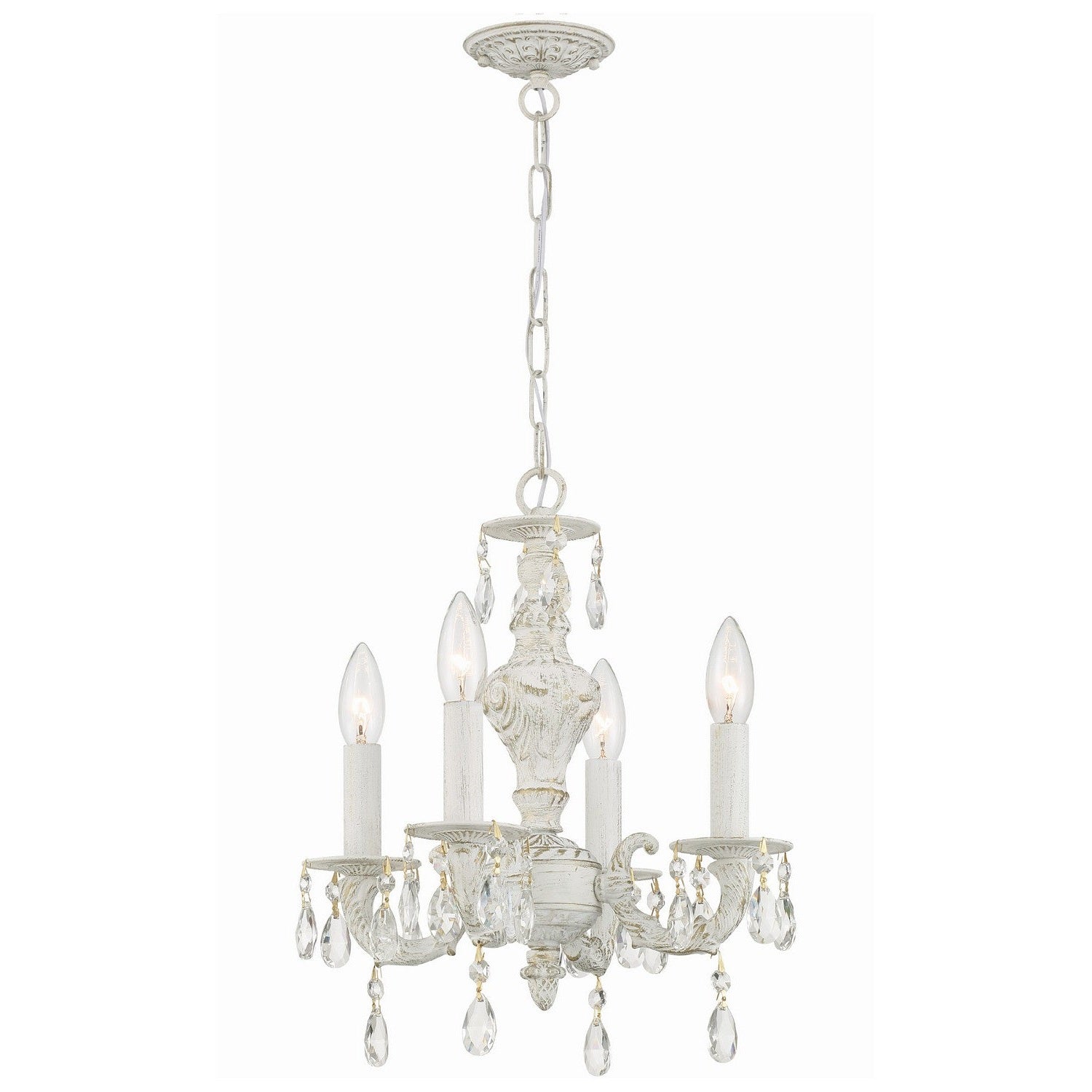Crystorama - 5024-AW-CL-SAQ - Four Light Mini Chandelier - Paris Market - Antique White