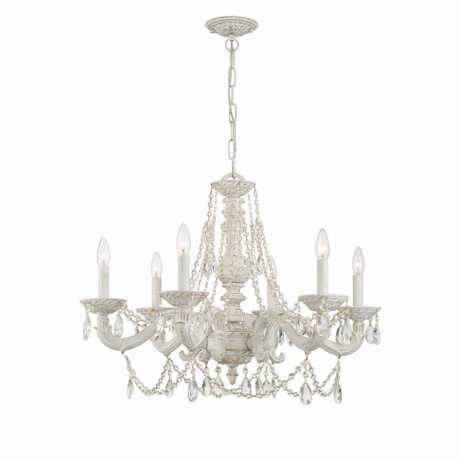 Crystorama - 5026-AW-CL-MWP - Six Light Chandelier - Paris Market - Antique White