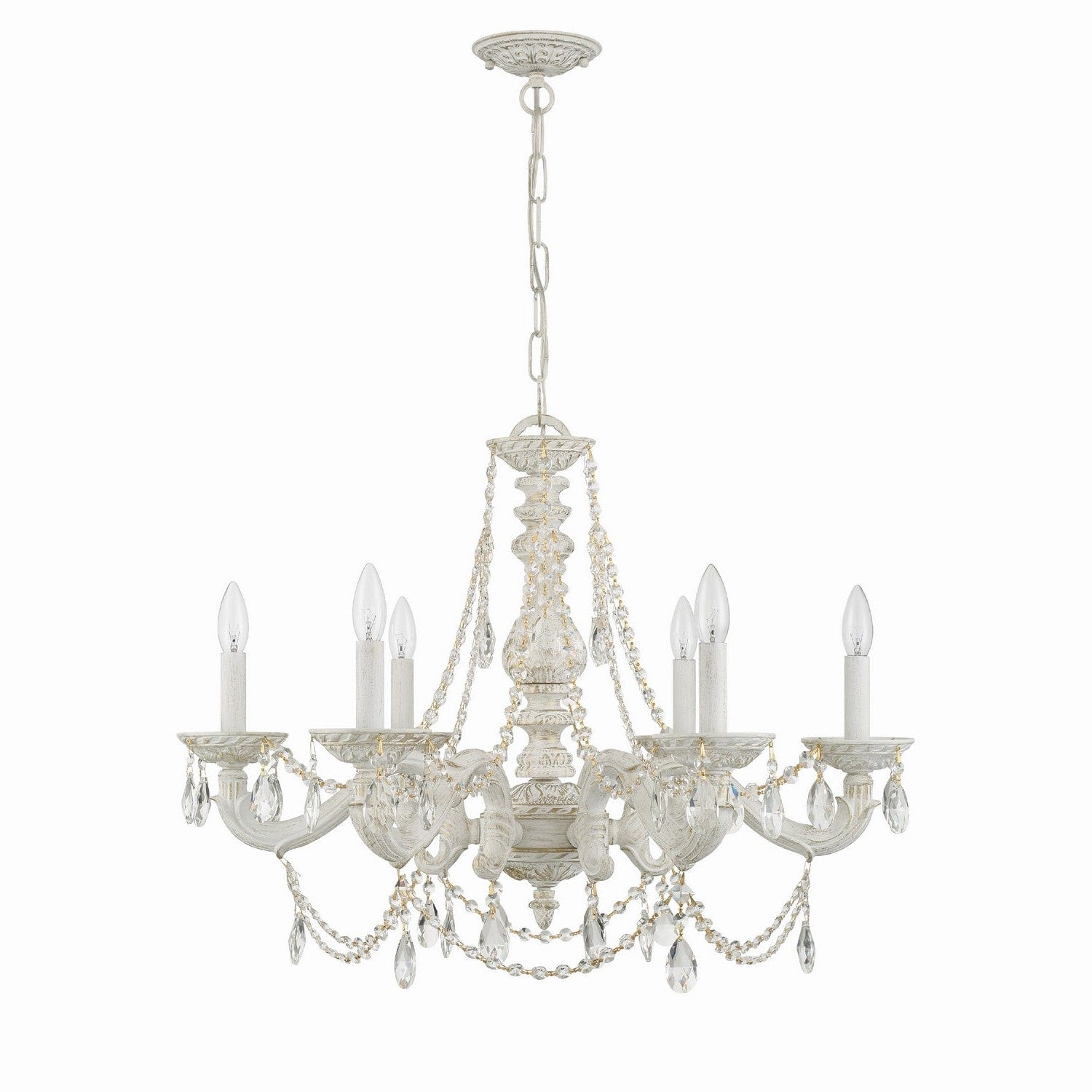 Crystorama - 5026-AW-CL-MWP - Six Light Chandelier - Paris Market - Antique White