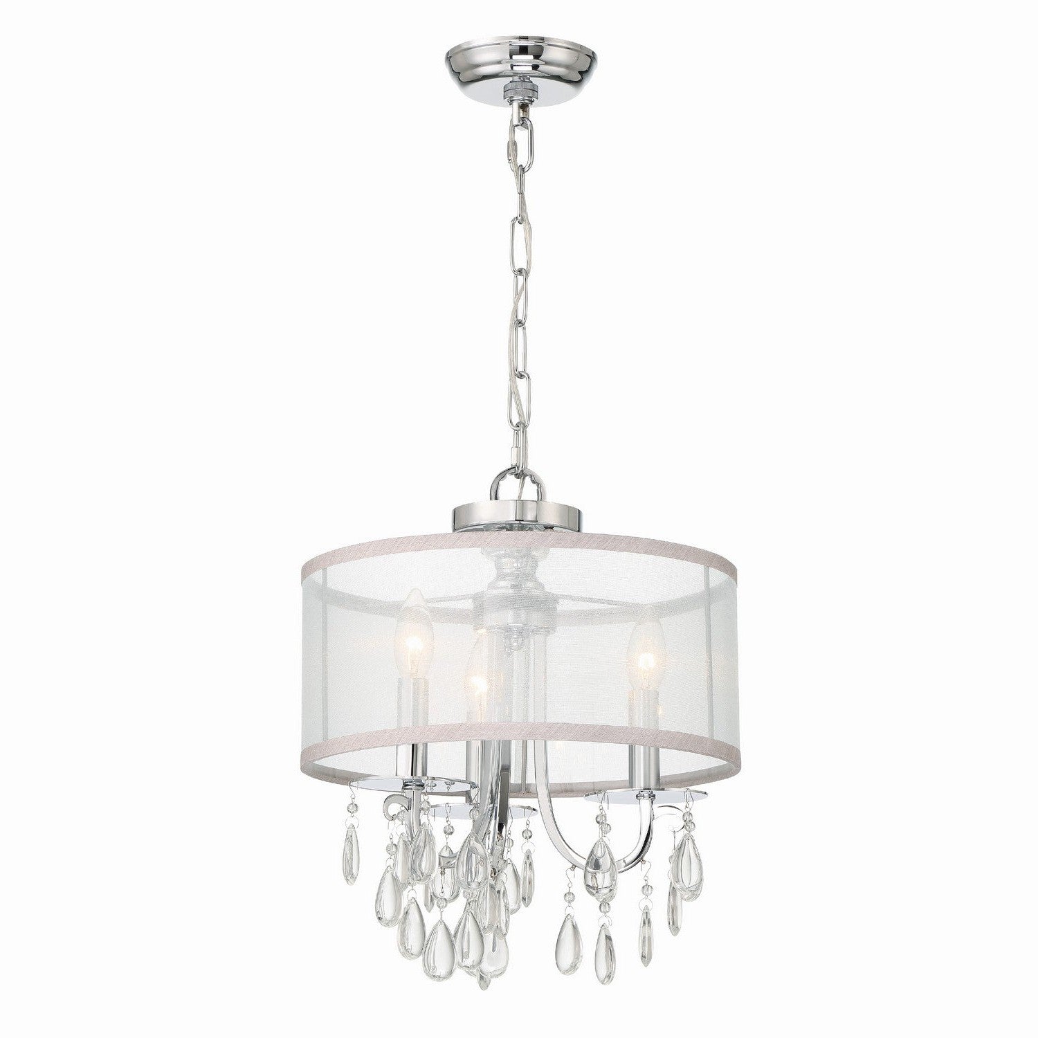 Crystorama - 5623-CH - Three Light Mini Chandelier - Hampton - Polished Chrome