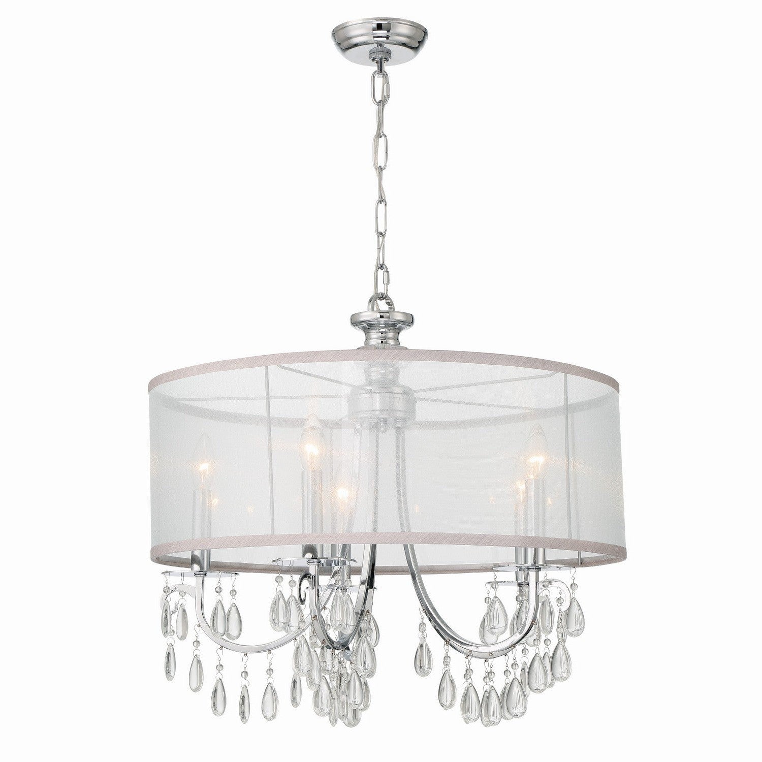 Crystorama - 5625-CH - Five Light Chandelier - Hampton - Polished Chrome