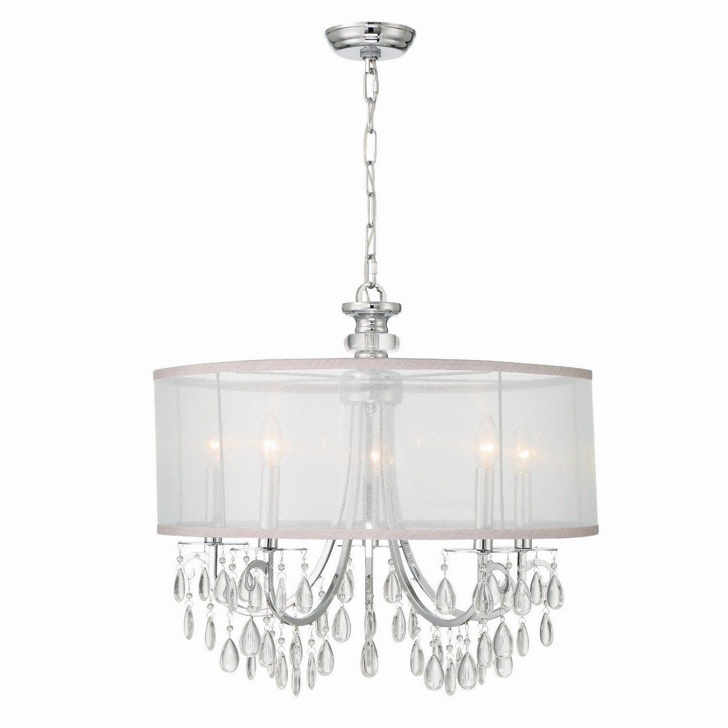 Crystorama - 5625-CH - Five Light Chandelier - Hampton - Polished Chrome