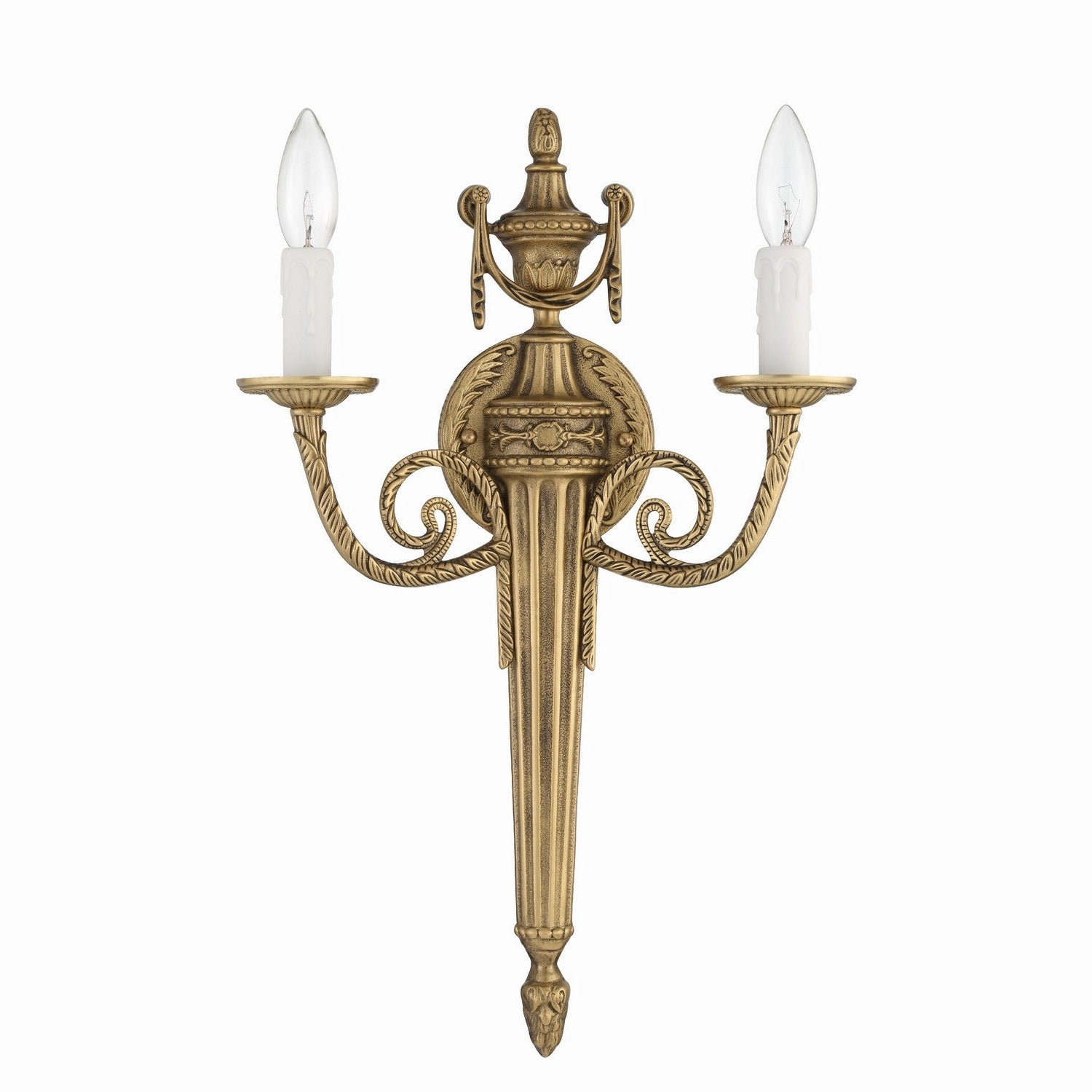 Crystorama - 662-MB - Two Light Wall Sconce - Cast Brass Wall Mount - Matte Brass