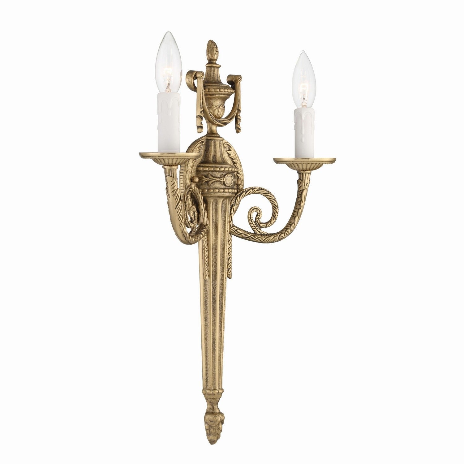 Crystorama - 662-MB - Two Light Wall Sconce - Cast Brass Wall Mount - Matte Brass