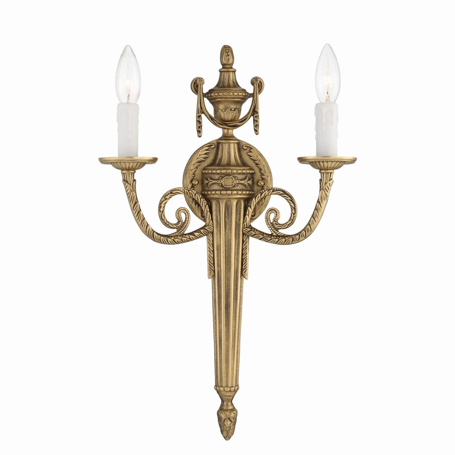 Crystorama - 662-MB - Two Light Wall Sconce - Cast Brass Wall Mount - Matte Brass