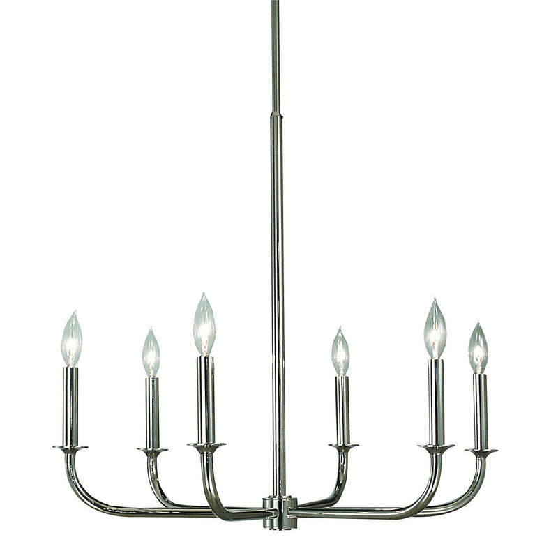 Framburg - 1055 PS - Six Light Chandelier - Moderne - Polished Silver