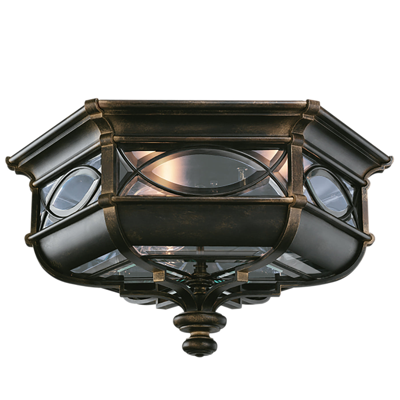 Fine Art Handcrafted Lighting - 611682ST - Three Light Outdoor Flush Mount - Warwickshire - Black