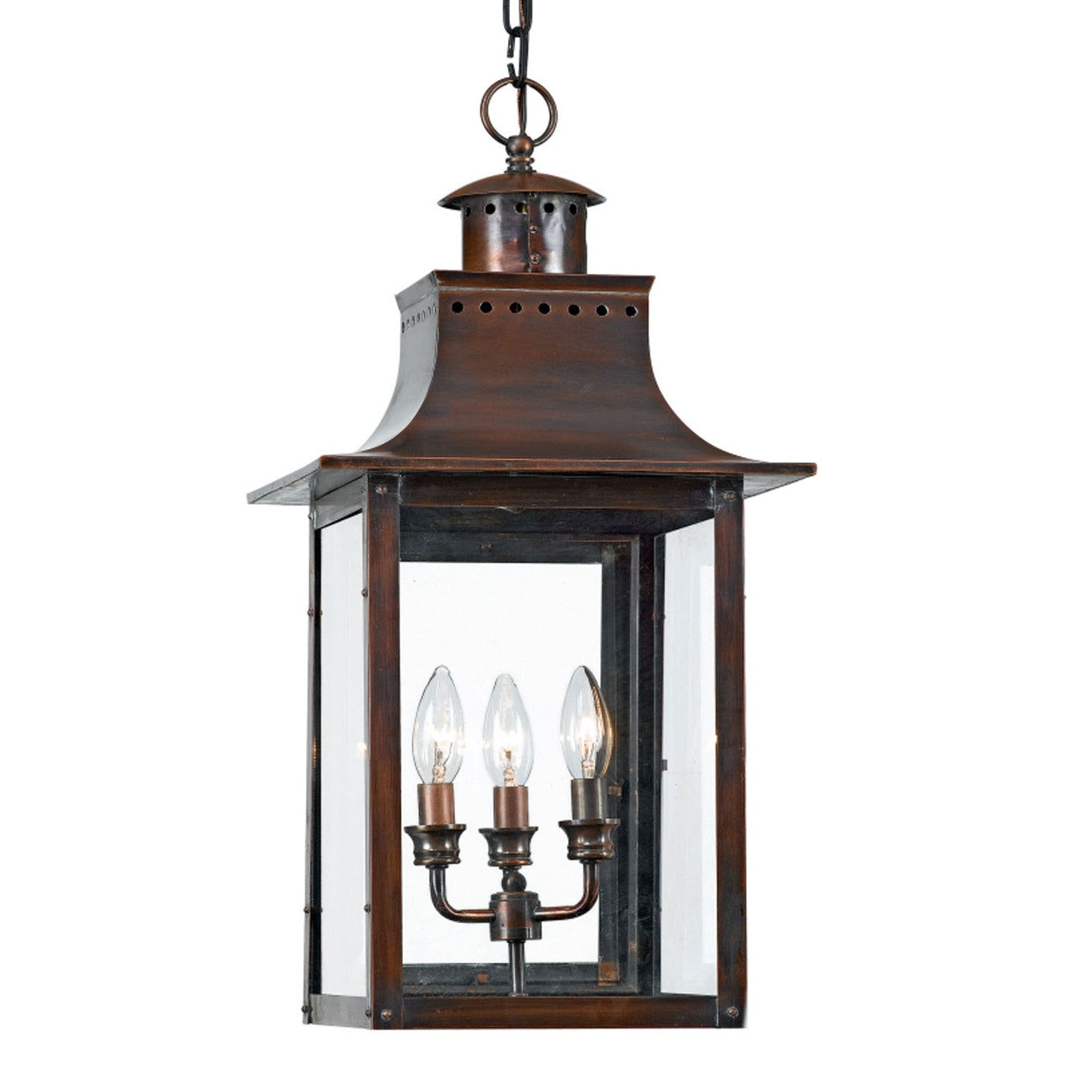 Quoizel - CM1912AC - Three Light Outdoor Hanging Lantern - Chalmers - Aged Copper
