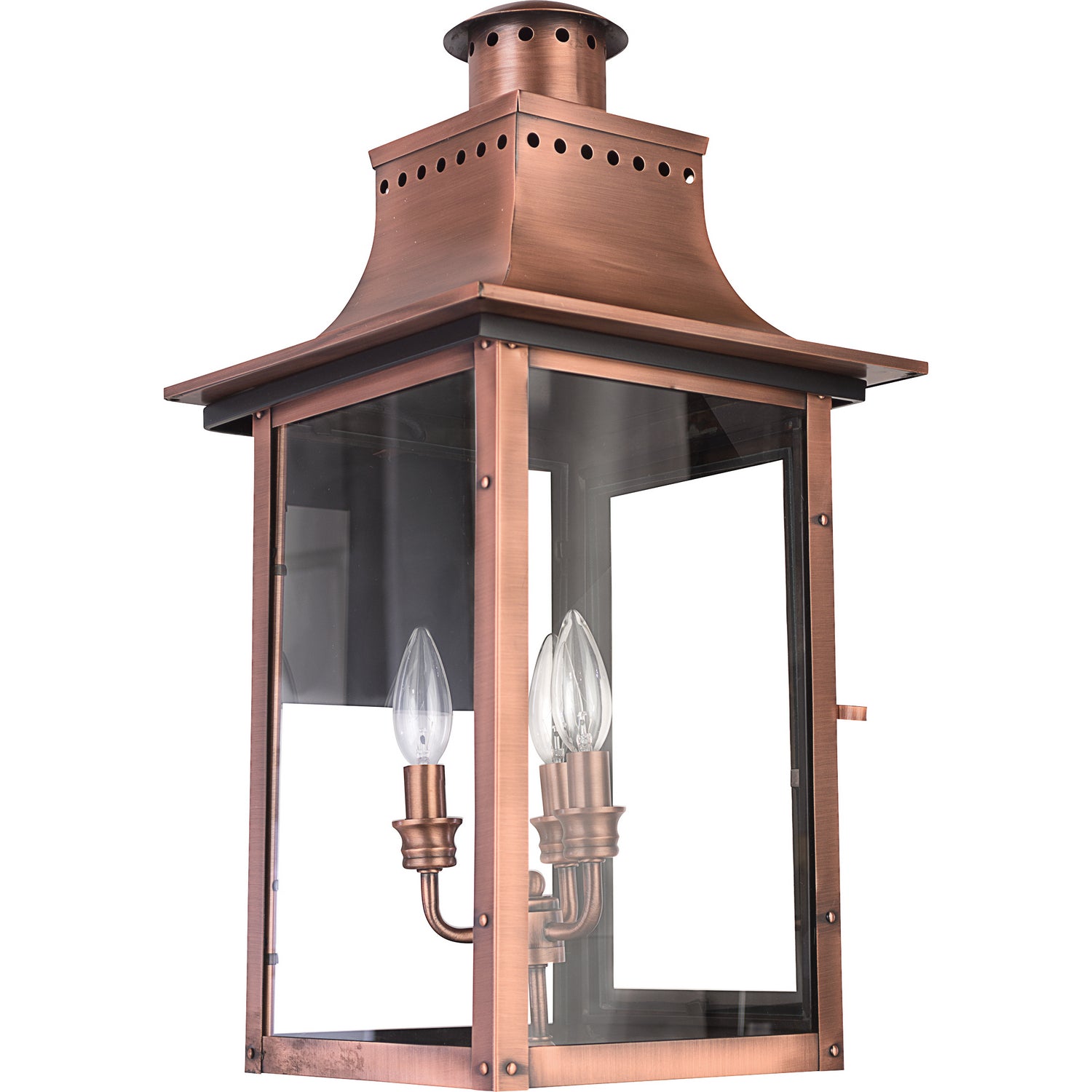 Quoizel - CM8412AC - Three Light Outdoor Wall Lantern - Chalmers - Aged Copper