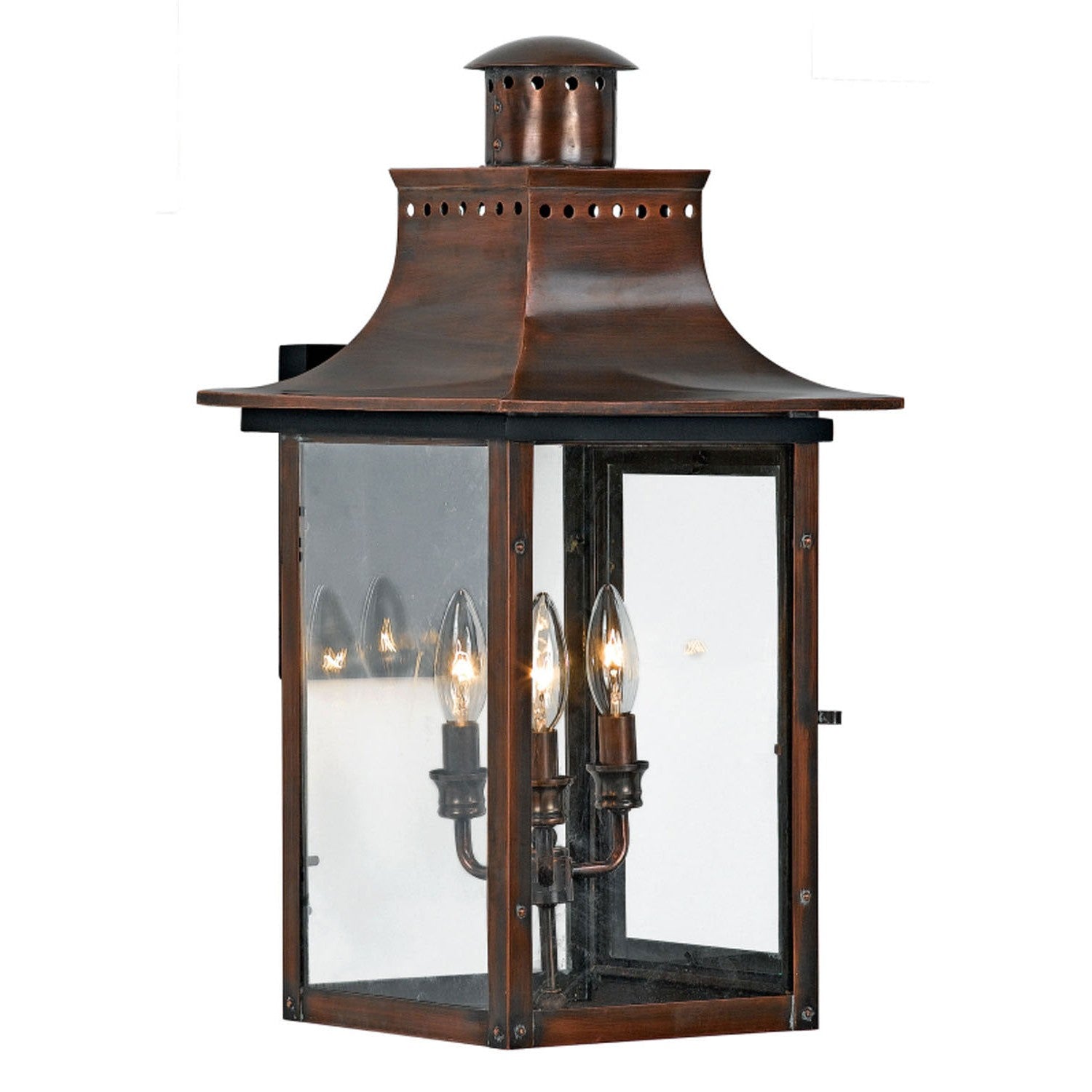 Quoizel - CM8412AC - Three Light Outdoor Wall Lantern - Chalmers - Aged Copper