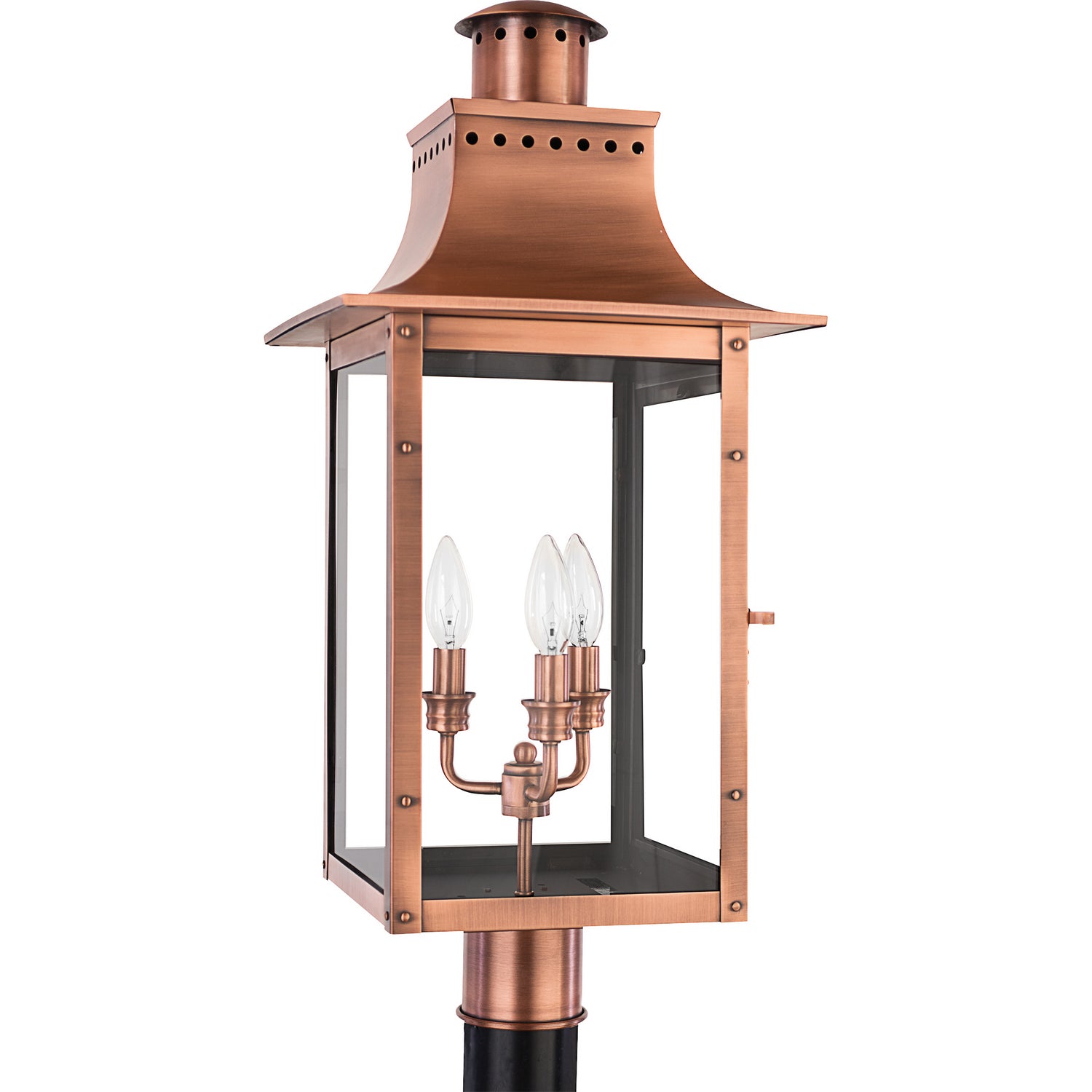 Quoizel - CM9012AC - Three Light Outdoor Post Lantern - Chalmers - Aged Copper