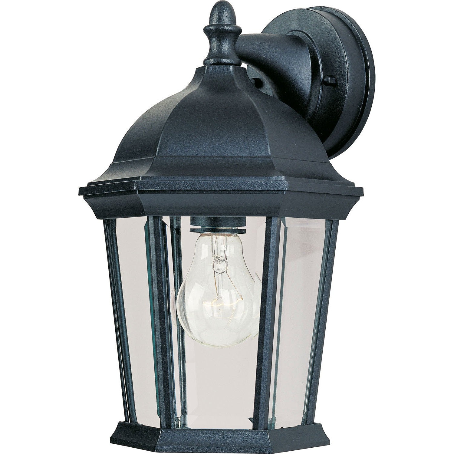 Maxim - 1024BK - One Light Outdoor Wall Lantern - Builder Cast - Black