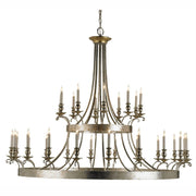 Currey and Company - 9582 - 30 Light Chandelier - Lodestar Silver Chandelier - Granello Silver Leaf/Antique Gold Leaf