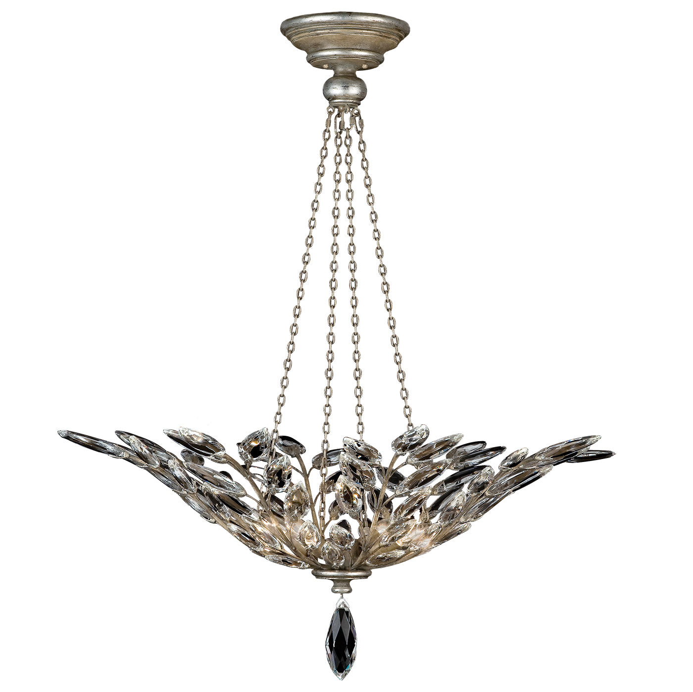 Fine Art Handcrafted Lighting - 753640ST - Four Light Pendant - Crystal Laurel - Silver