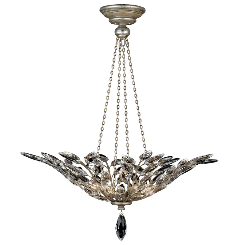 Fine Art Handcrafted Lighting - 753640ST - Four Light Pendant - Crystal Laurel - Silver