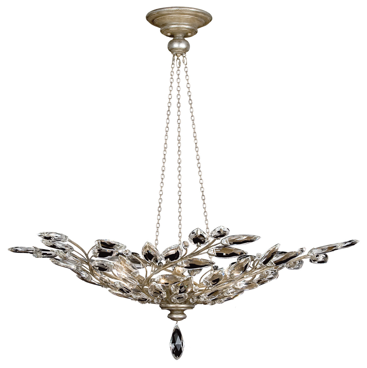 Fine Art Handcrafted Lighting - 753740ST - Six Light Pendant - Crystal Laurel - Silver