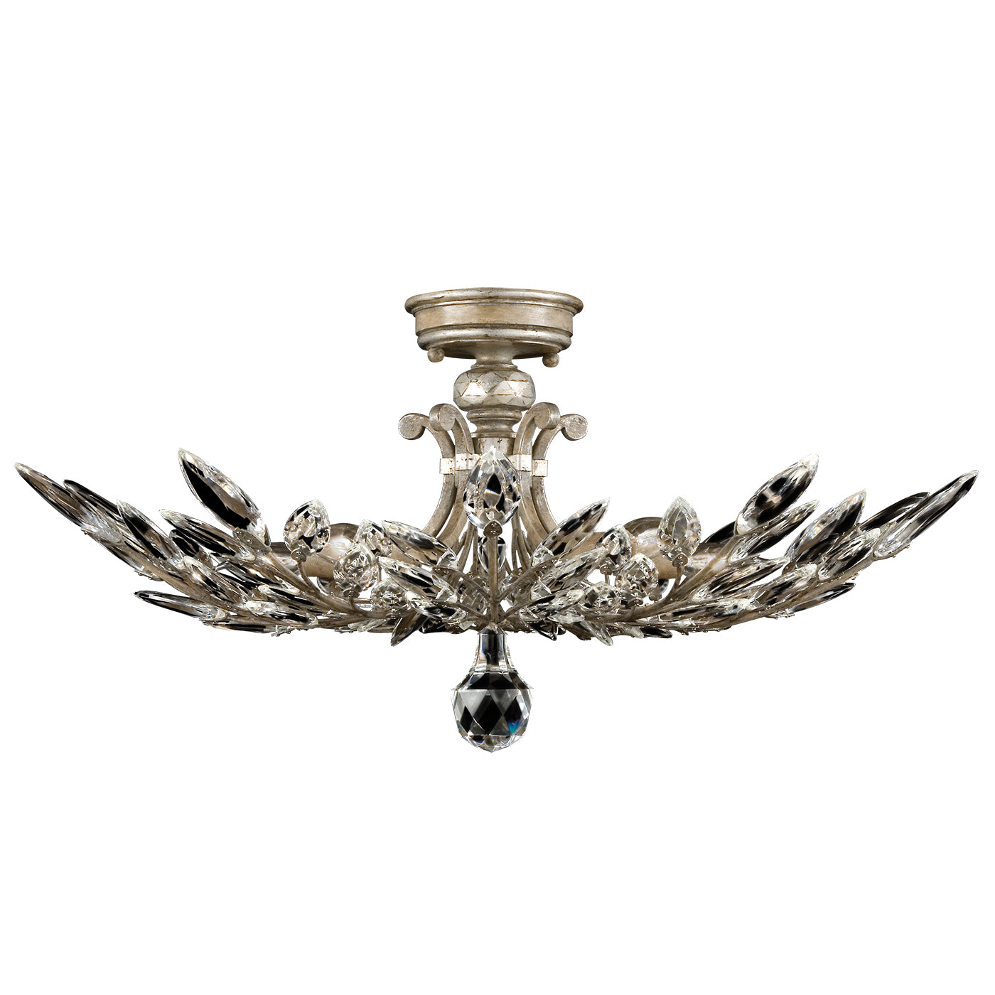 Fine Art Handcrafted Lighting - 753440ST - Five Light Semi-Flush Mount - Crystal Laurel - Silver