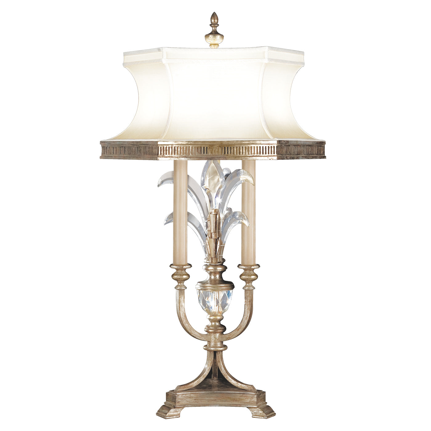 Fine Art Handcrafted Lighting - 738210ST - Three Light Table Lamp - Beveled Arcs - Silver