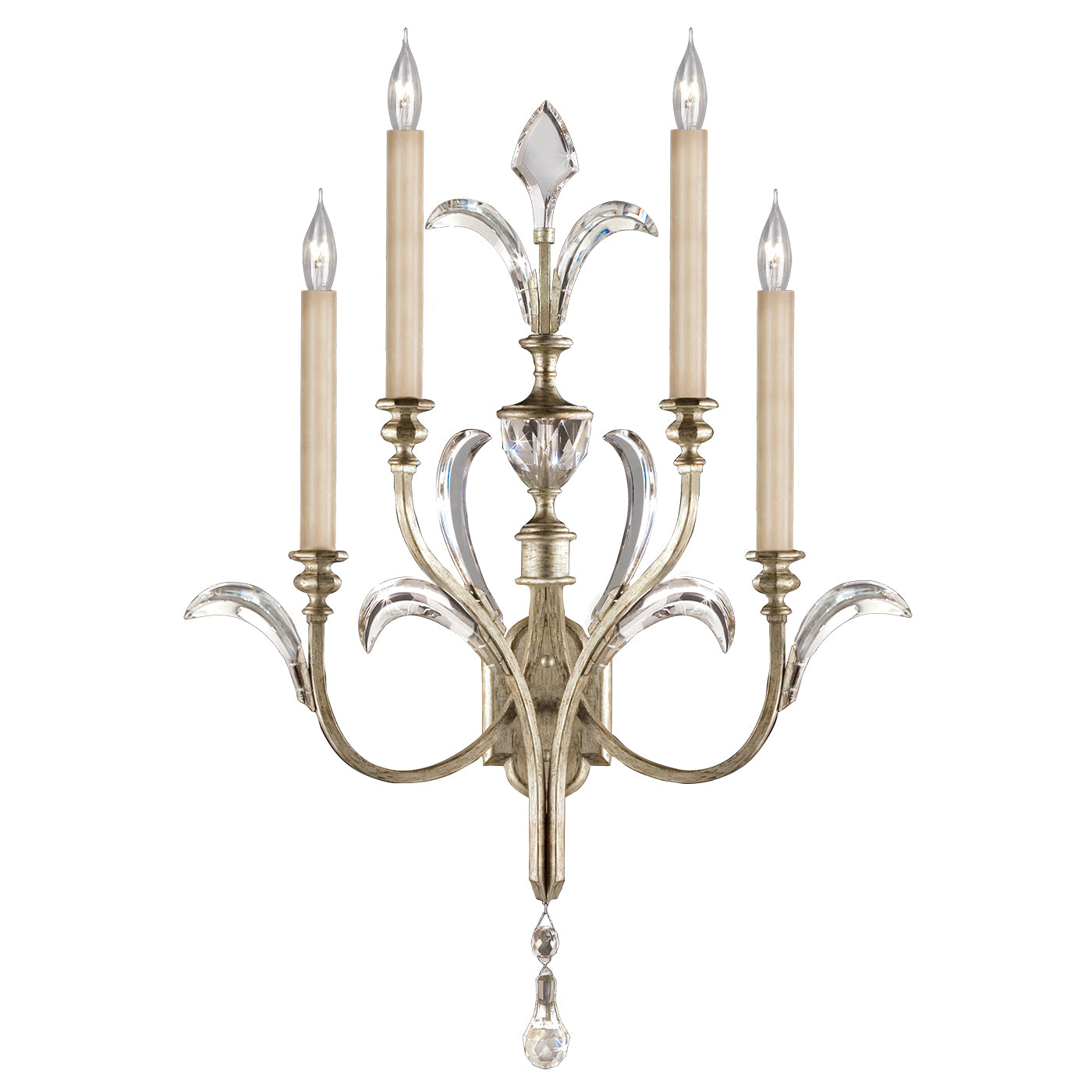 Fine Art Handcrafted Lighting - 738650ST - Four Light Wall Sconce - Beveled Arcs - Silver