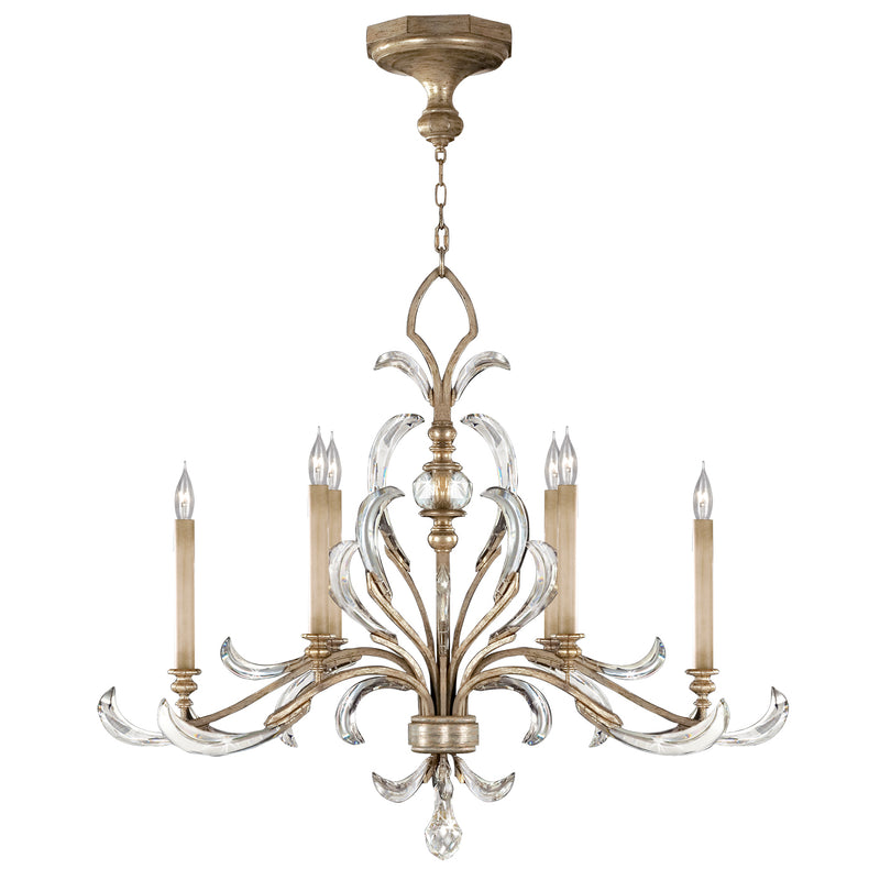 Fine Art Handcrafted Lighting - 739240ST - Six Light Chandelier - Beveled Arcs - Silver