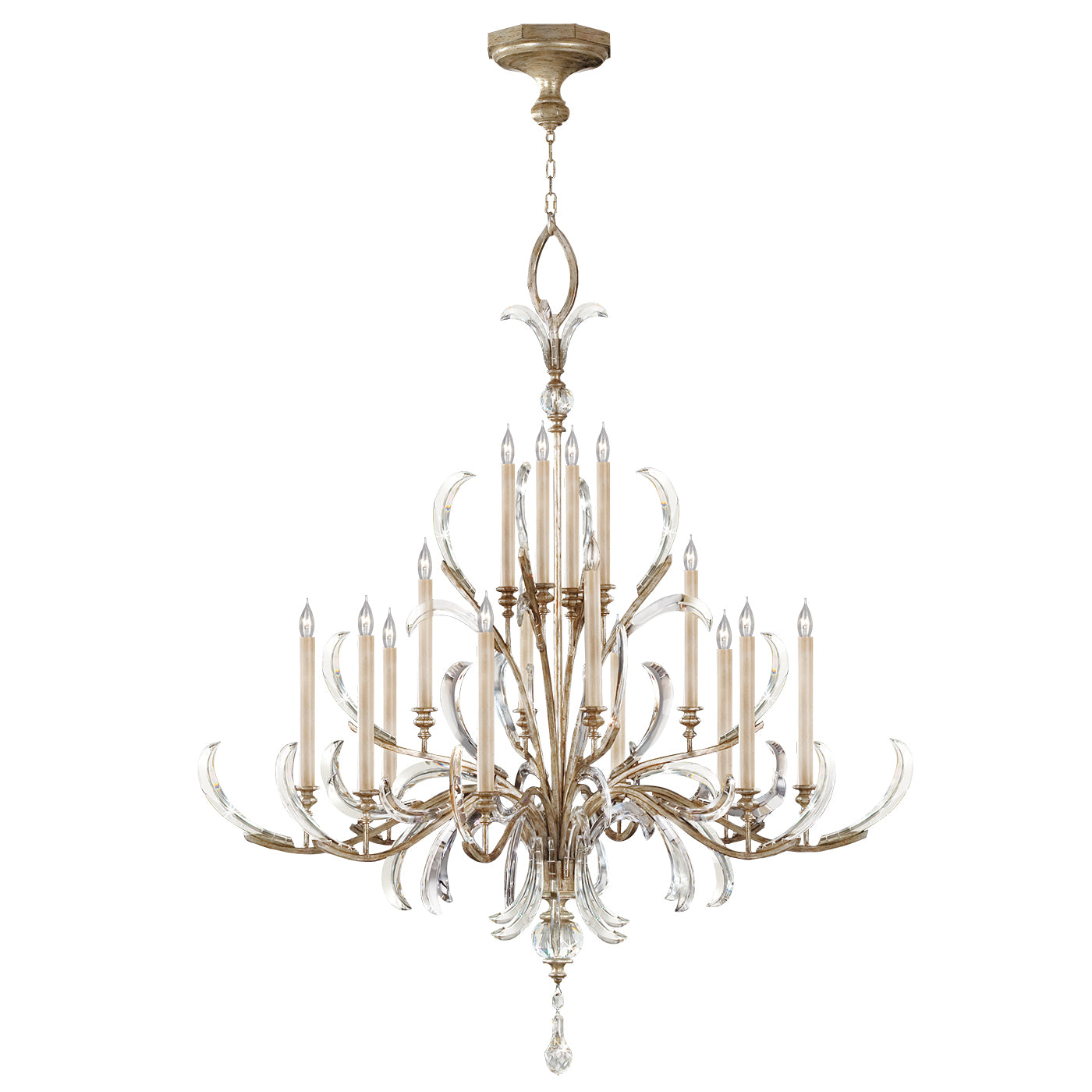 Fine Art Handcrafted Lighting - 739640ST - 16 Light Chandelier - Beveled Arcs - Silver