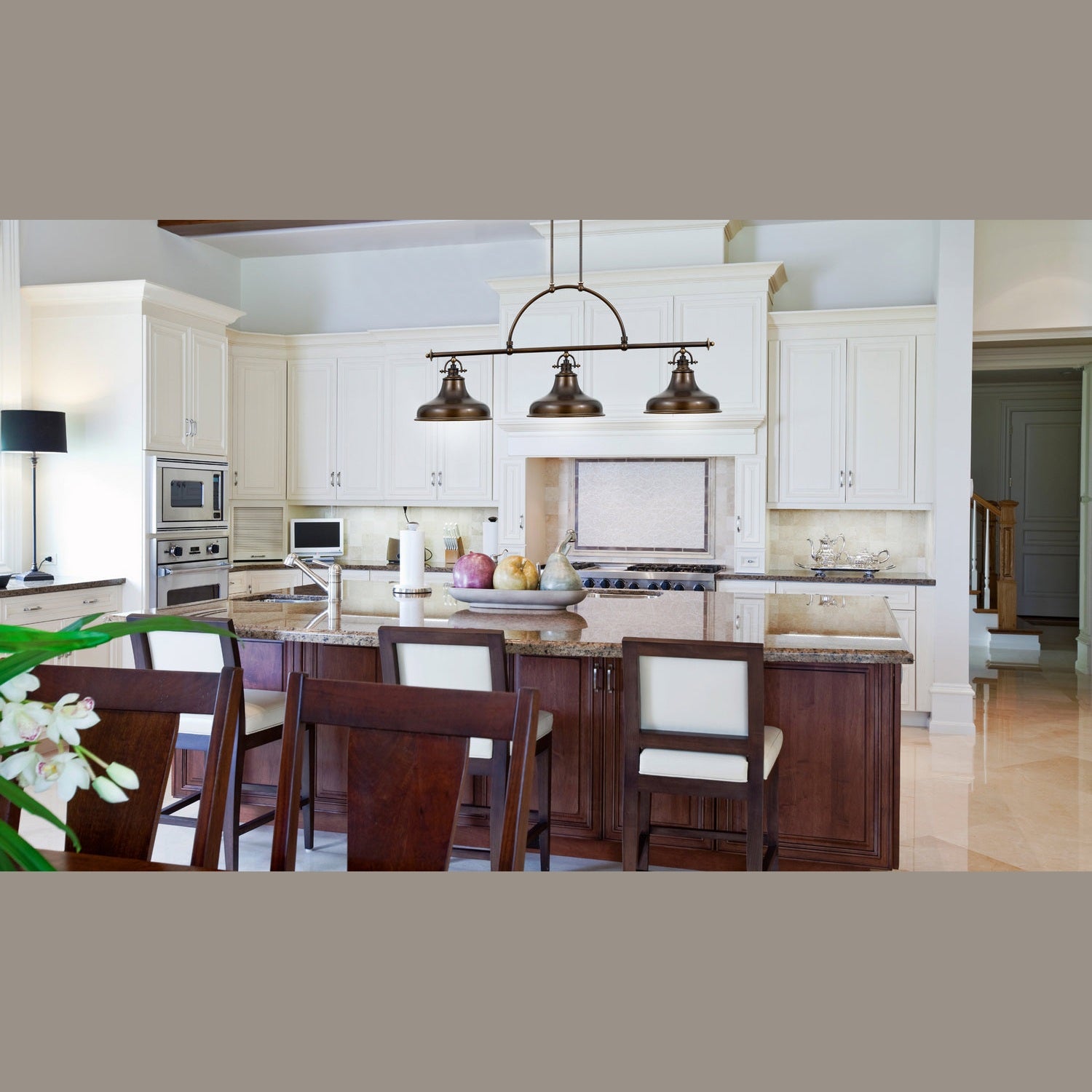 Quoizel - ER353PN - Three Light Island Chandelier - Emery - Palladian Bronze