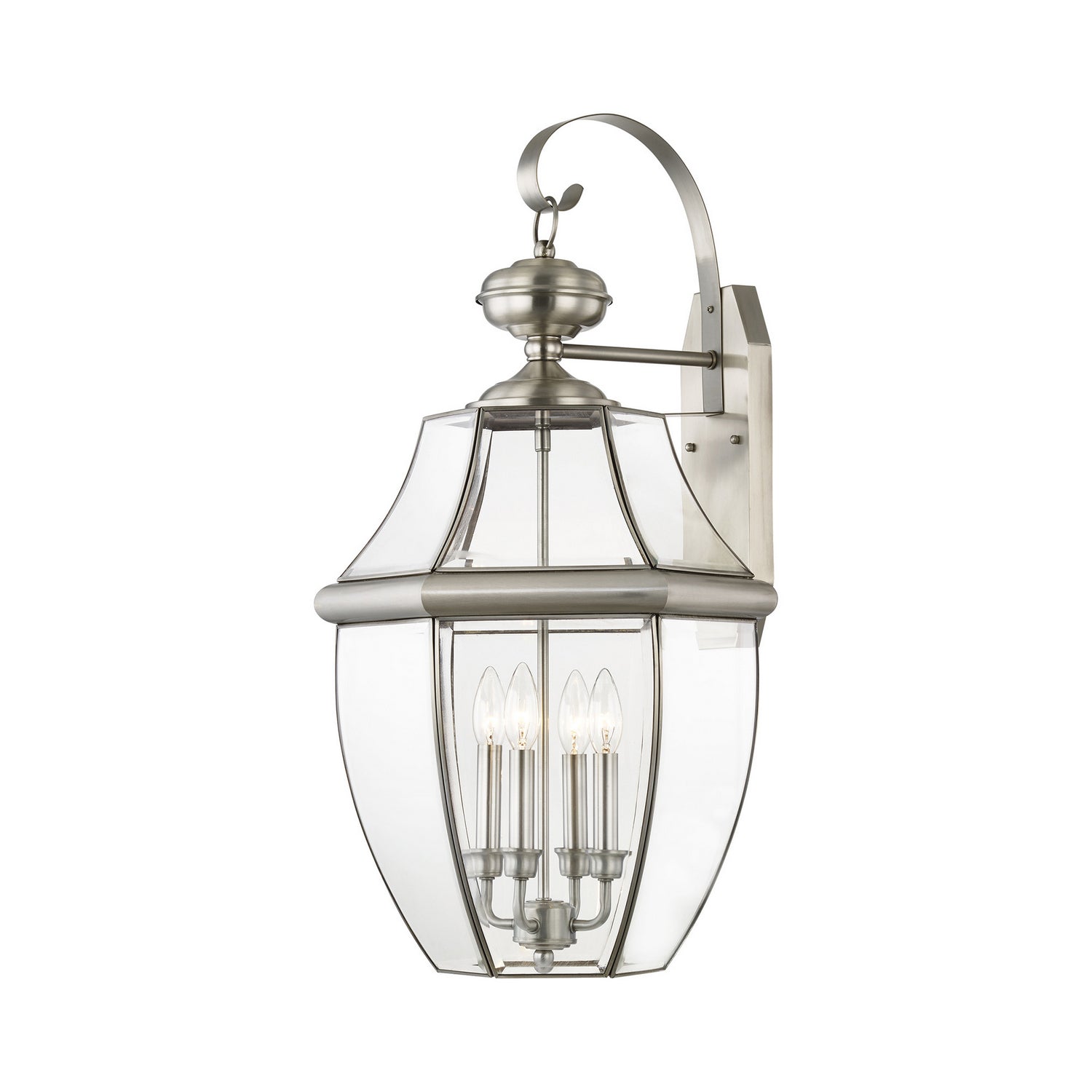 Livex Lighting - 2356-91 - Four Light Outdoor Wall Lantern - Monterey - Brushed Nickel
