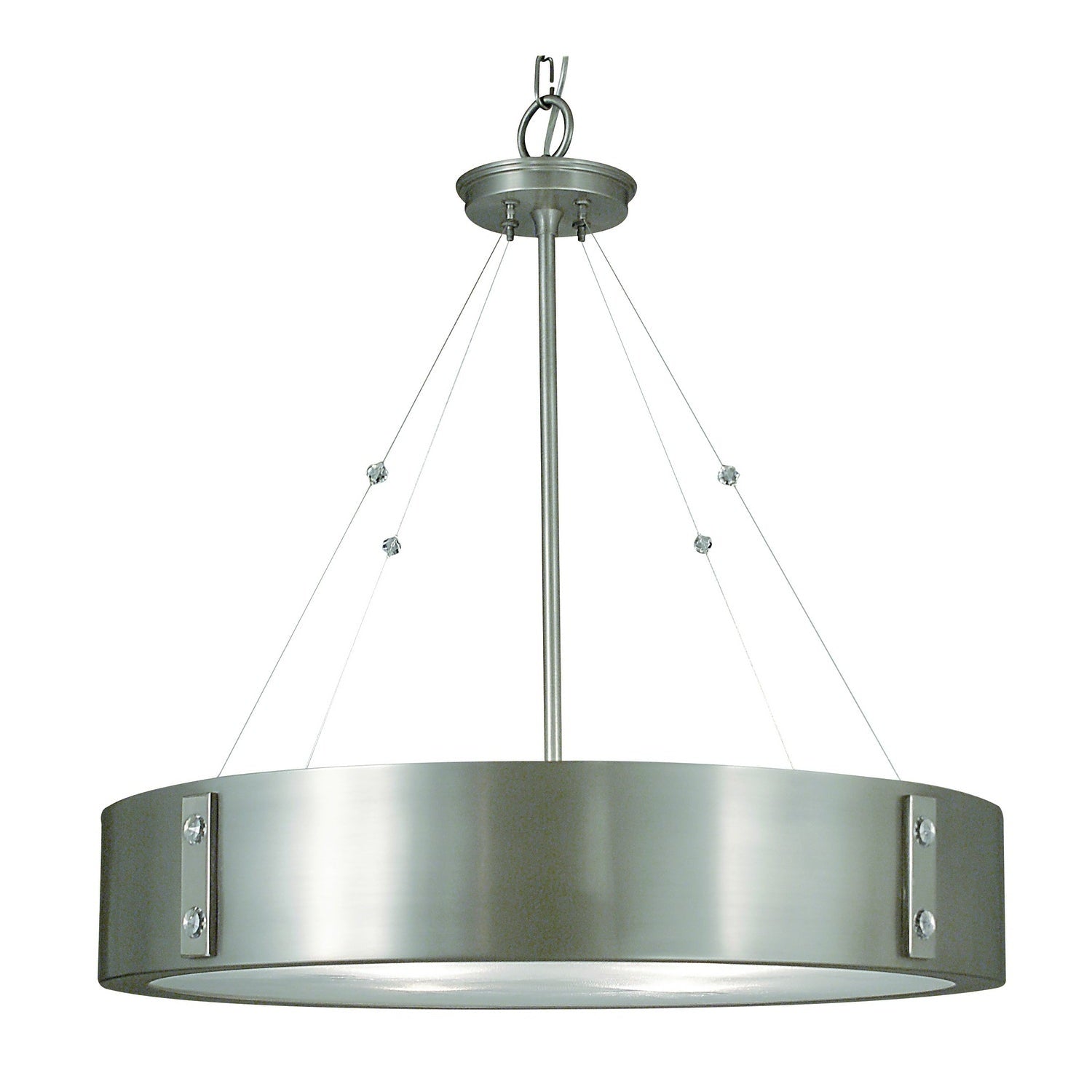 Framburg - 5395 SP/PN - Four Light Chandelier - Oracle - Satin Pewter w/Polished Nickel