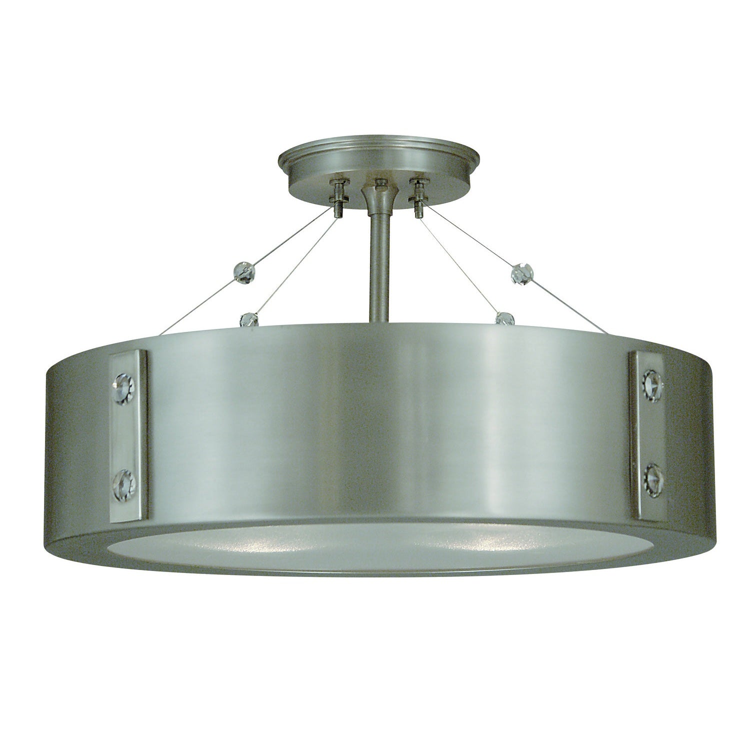 Framburg - 5390 SP/PN - Four Light Flush / Semi-Flush Mount - Oracle - Satin Pewter w/Polished Nickel